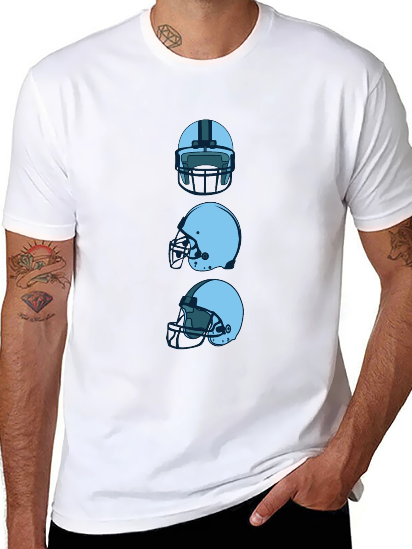 Football Helmet Graphic Tee - Black T-Shirt