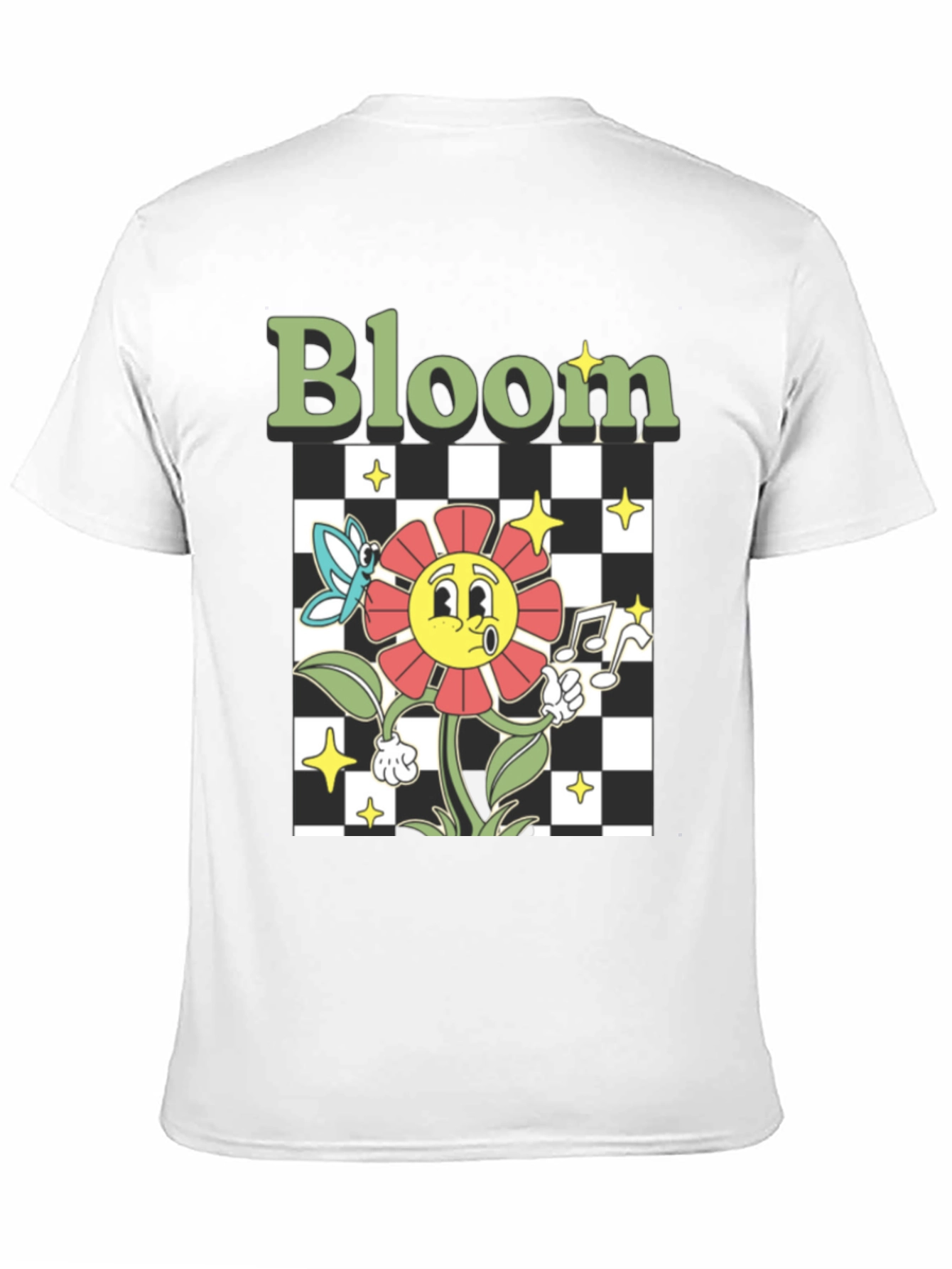 Bloom Graphic Tee - Retro Cartoon Flower Print