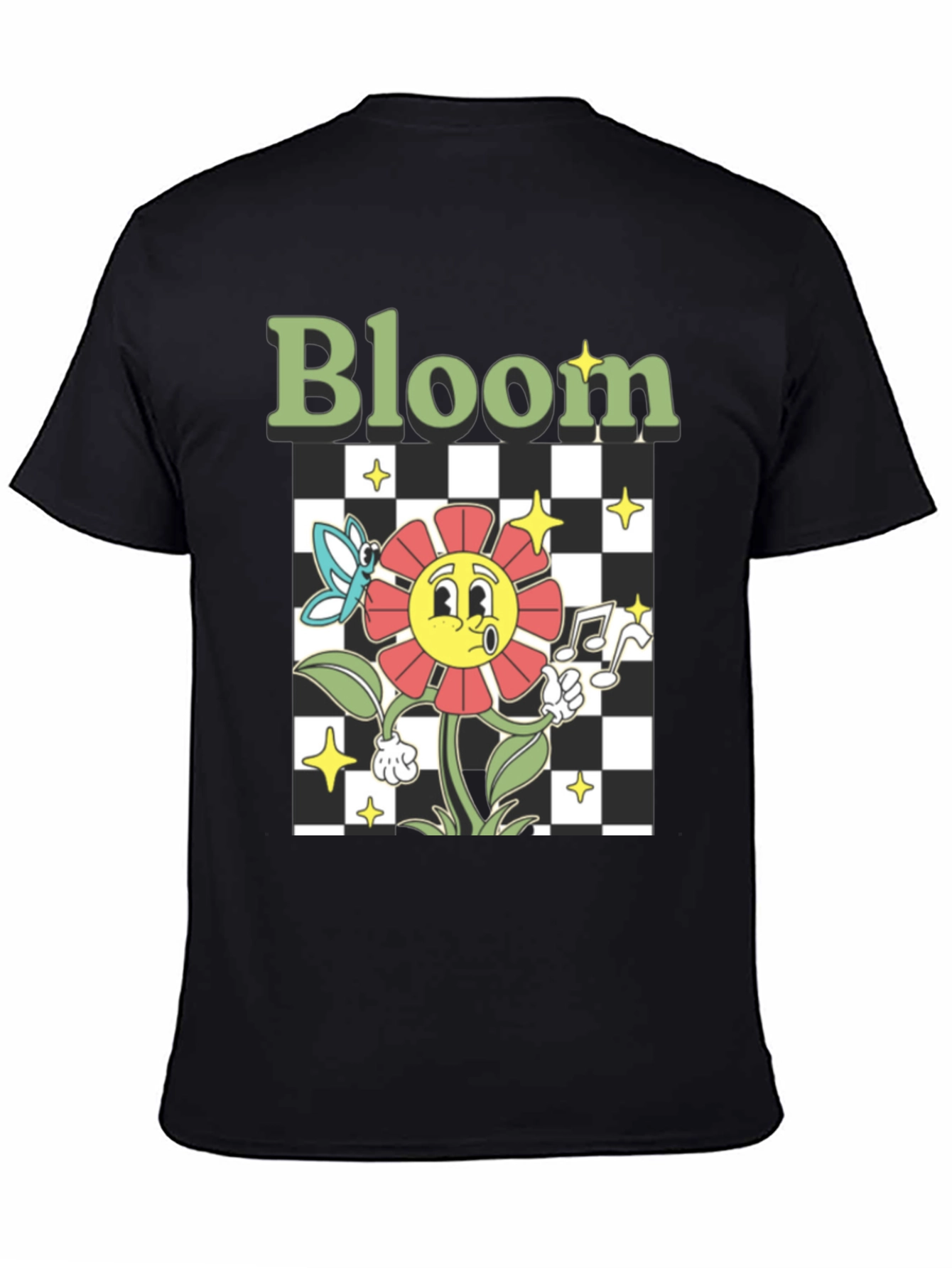Bloom Graphic Tee - Retro Cartoon Flower Print