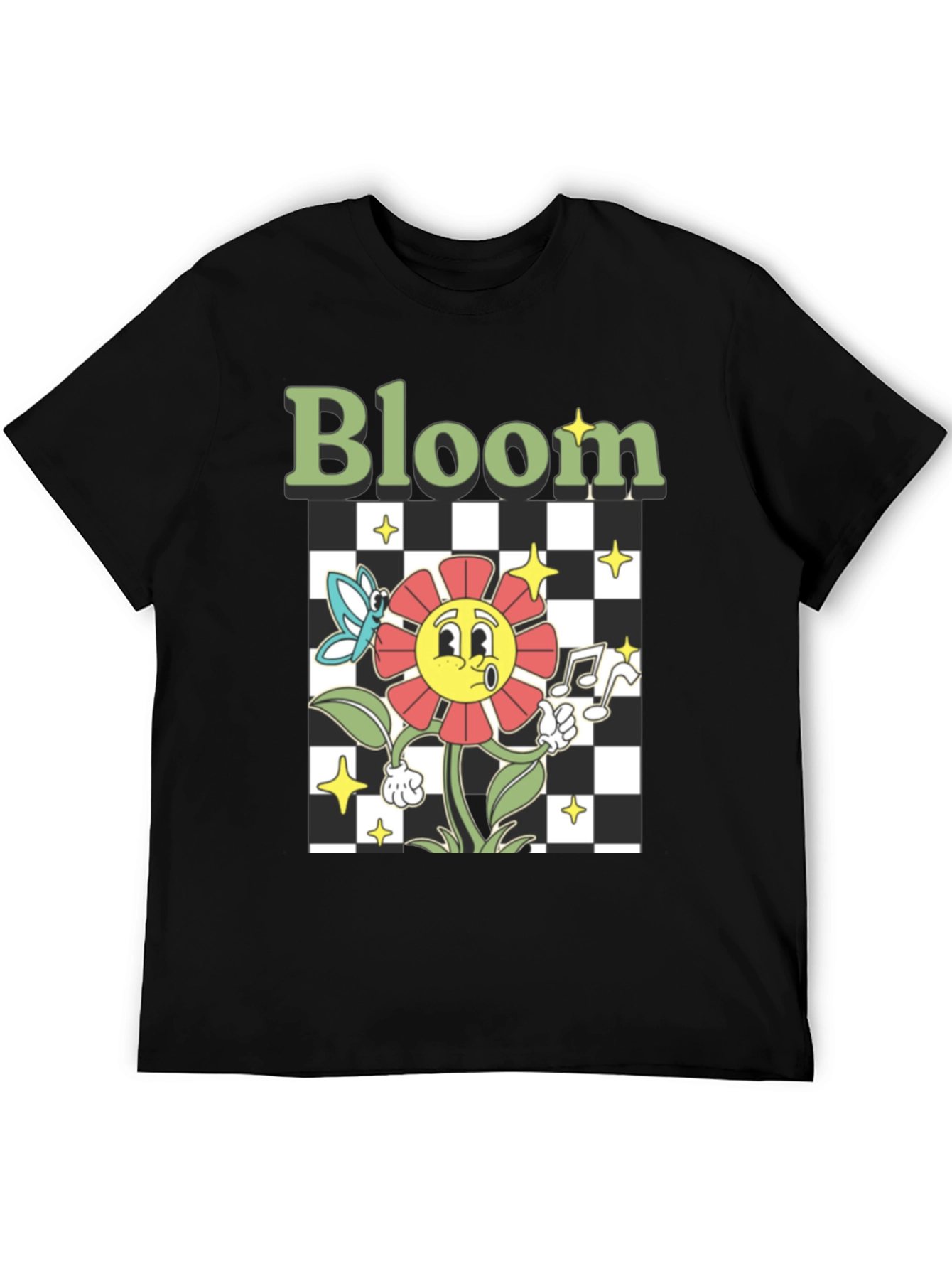 Bloom Graphic Tee - Retro Cartoon Flower Print