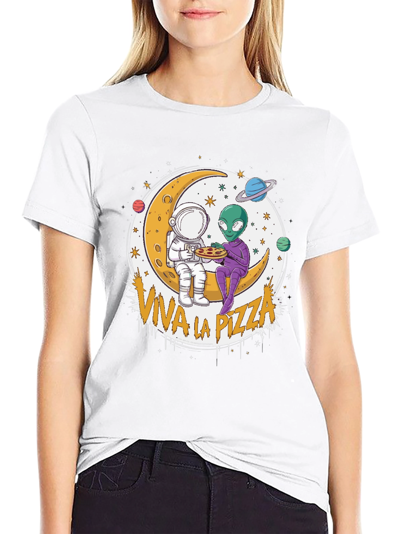 Viva la Pizza T-Shirt - Astronaut and Alien Tee