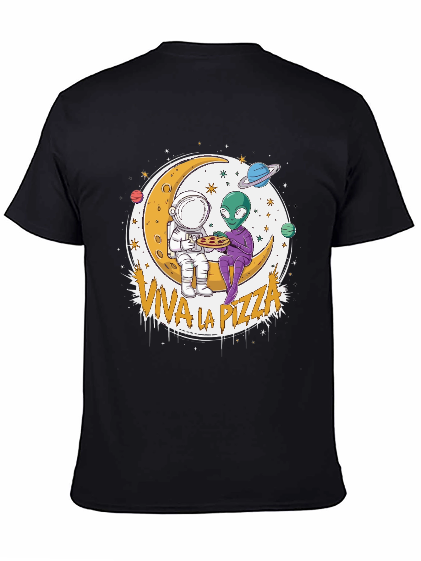 Viva la Pizza T-Shirt - Astronaut and Alien Tee