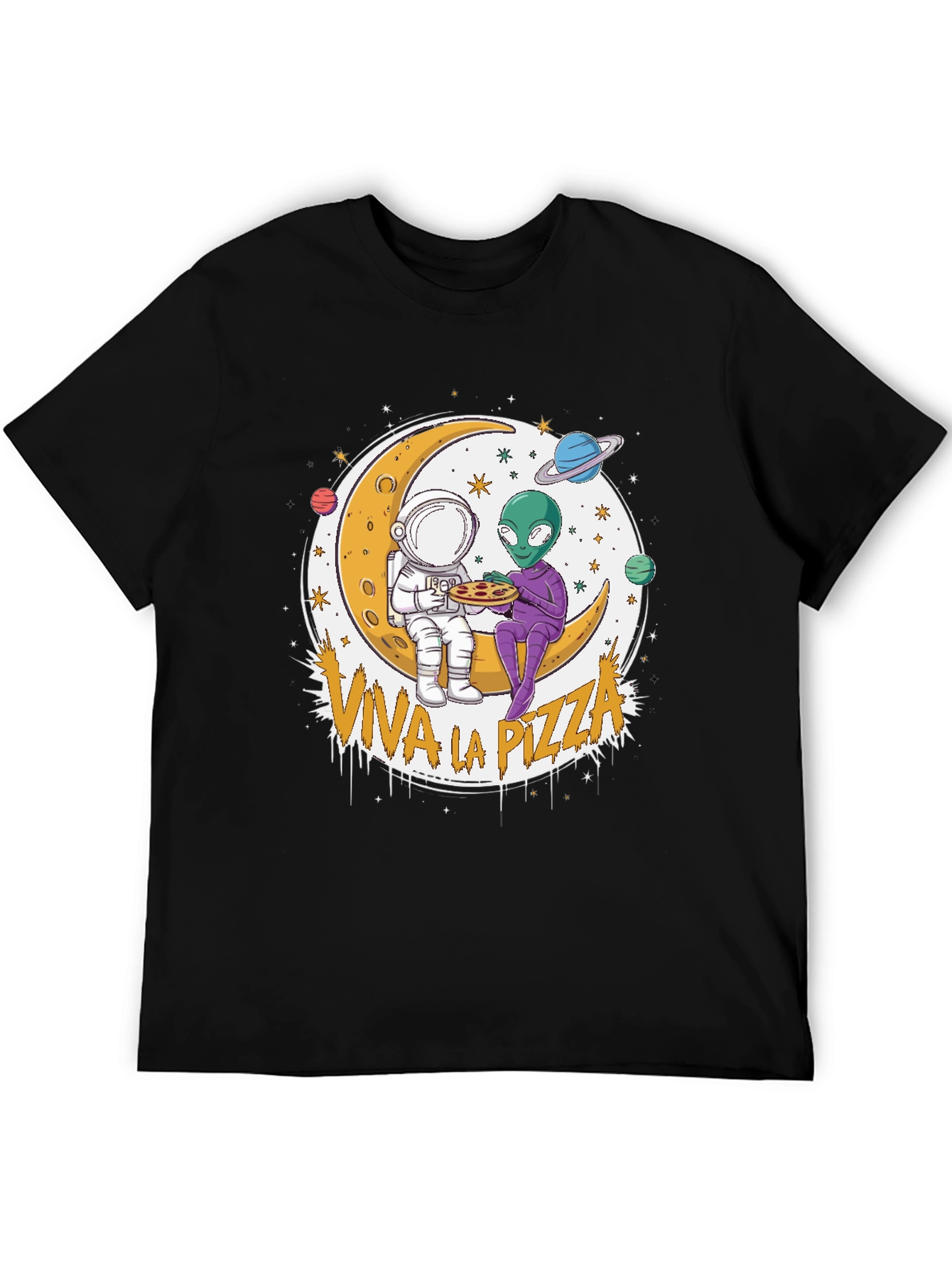 Viva la Pizza T-Shirt - Astronaut and Alien Tee