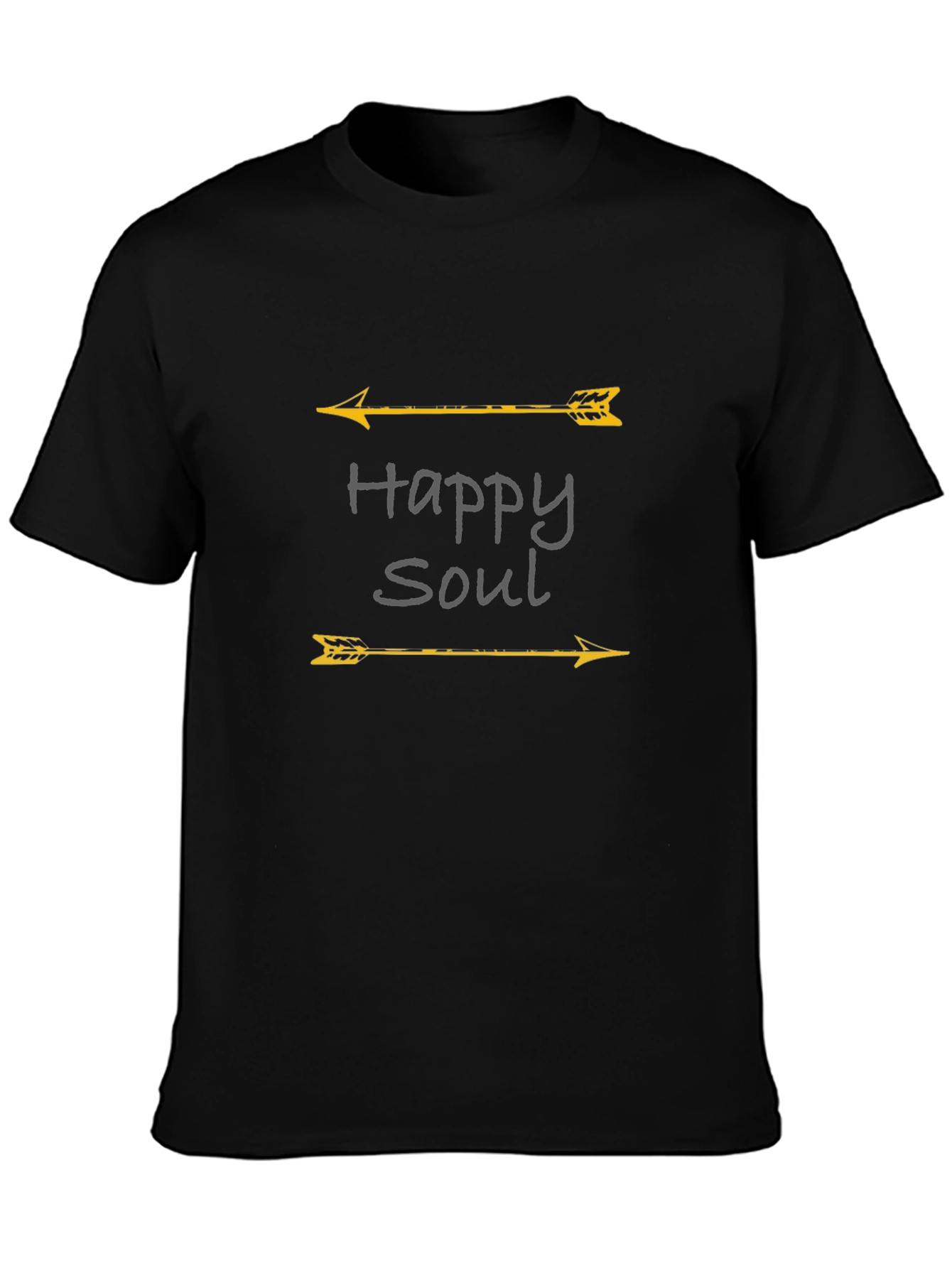 Happy Soul Arrow Graphic Black T-Shirt
