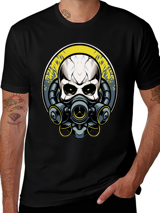 Skull Gas Mask Graphic T-Shirt - Unique Design
