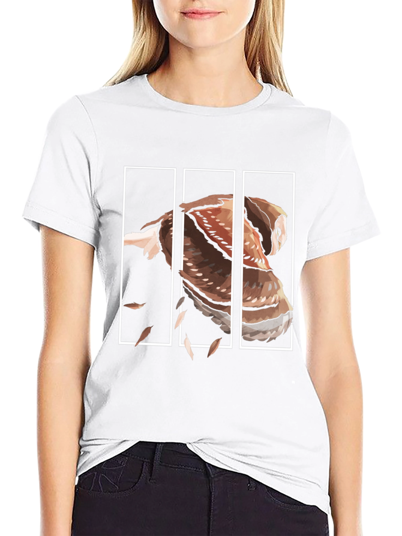 Owl Graphic Print Mens Black T-Shirt