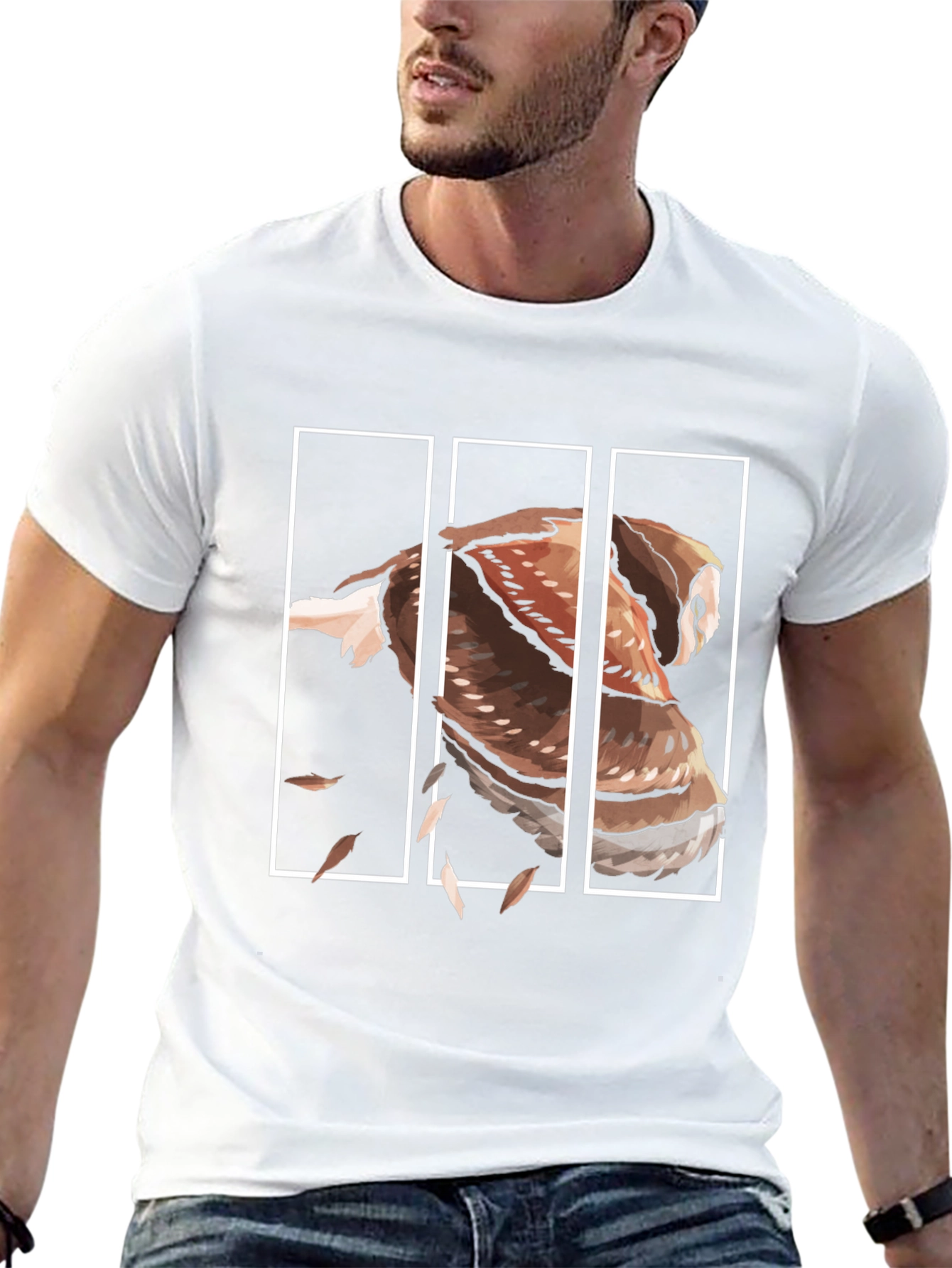 Owl Graphic Print Mens Black T-Shirt