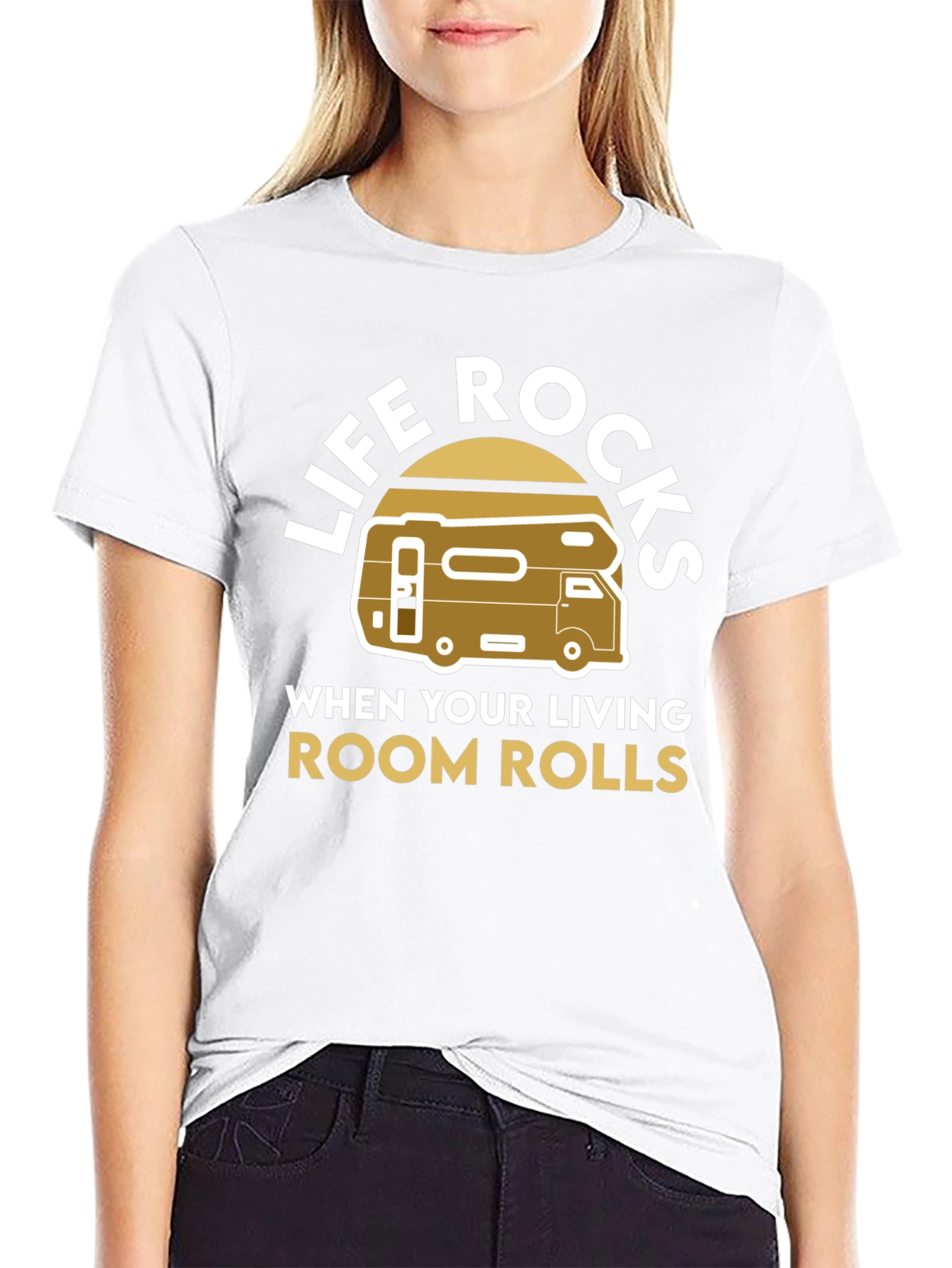 Life Rocks RV T-Shirt - Living Room on Wheels