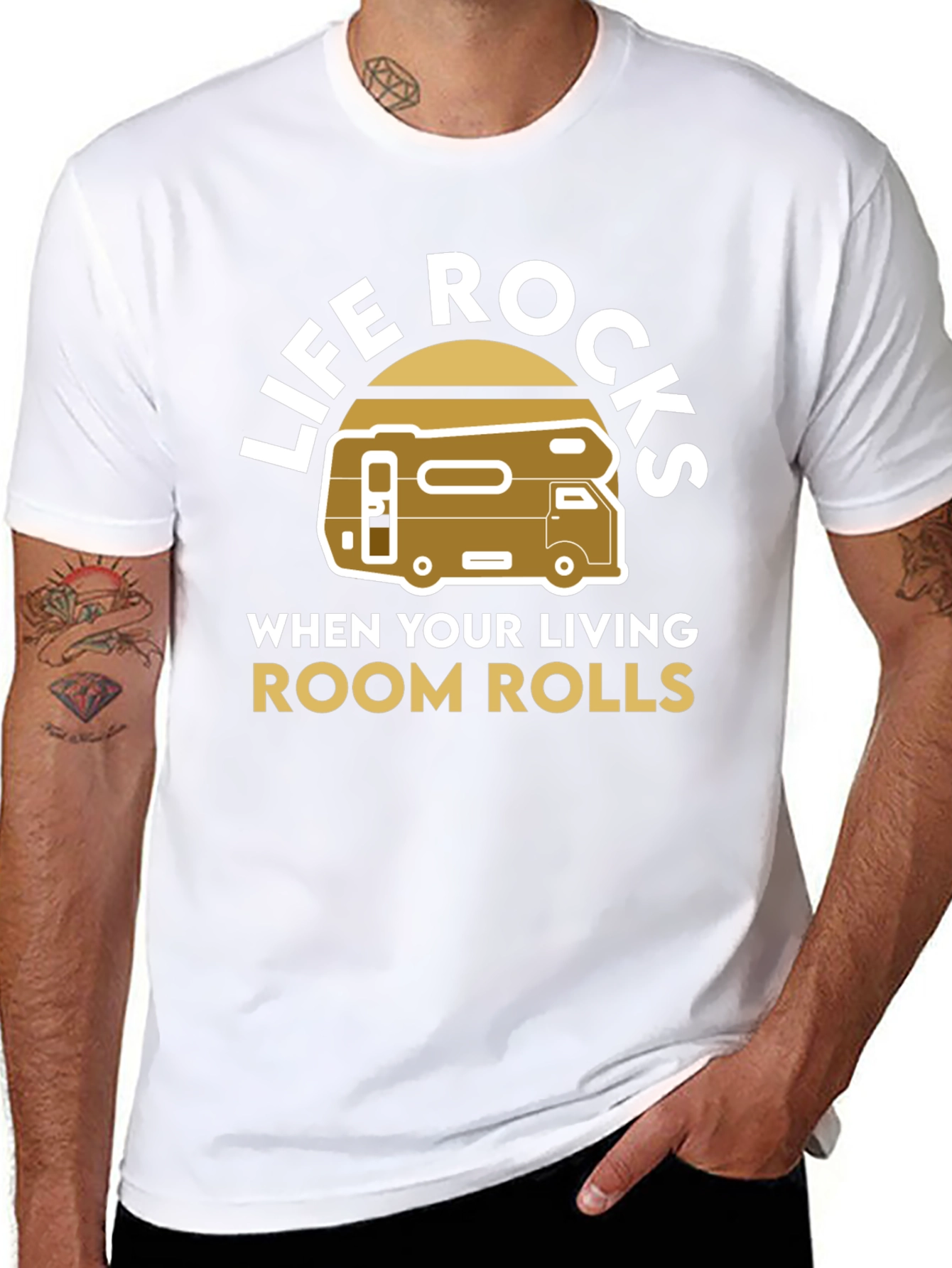 Life Rocks RV T-Shirt - Living Room on Wheels