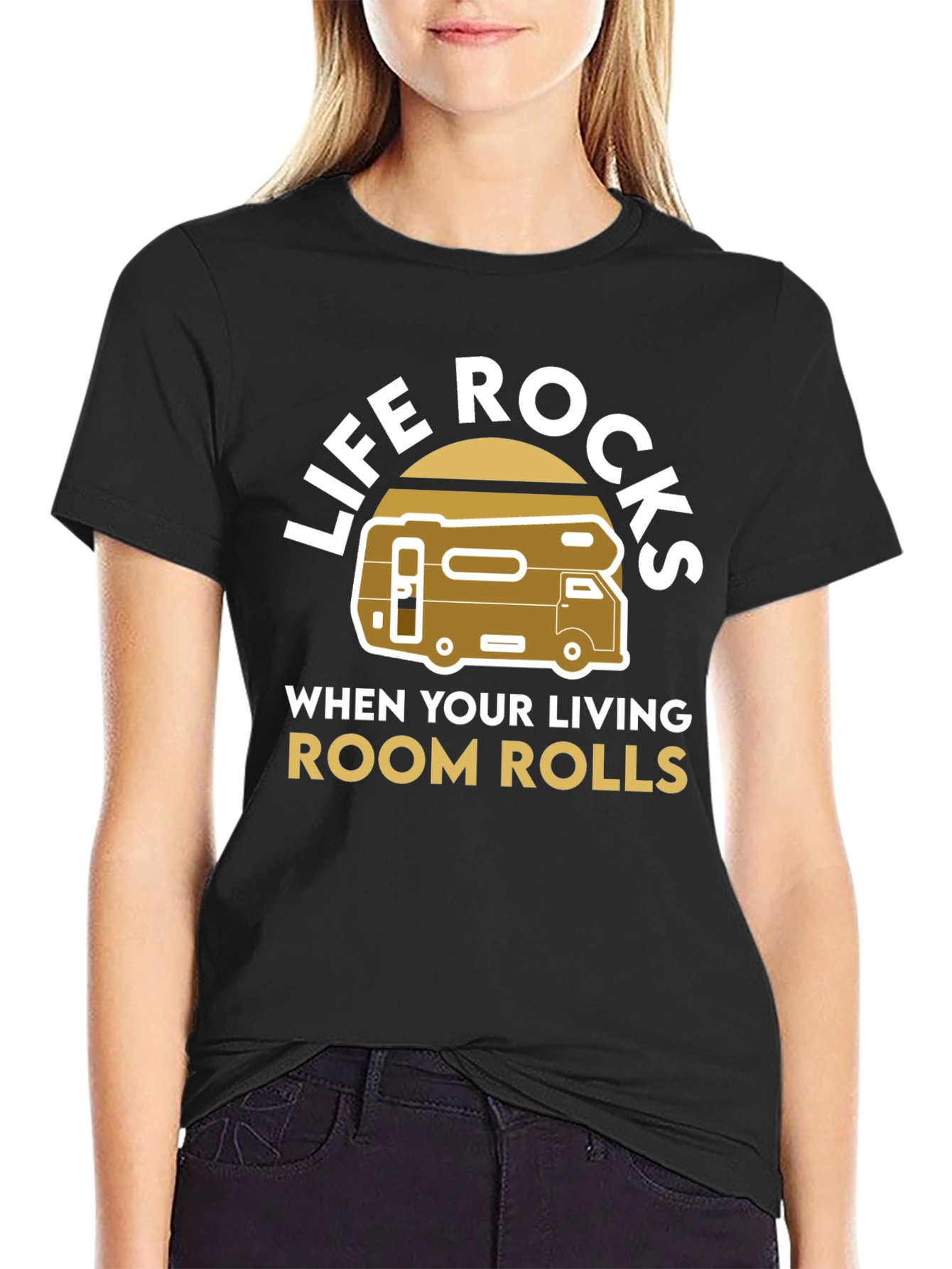 Life Rocks RV T-Shirt - Living Room on Wheels
