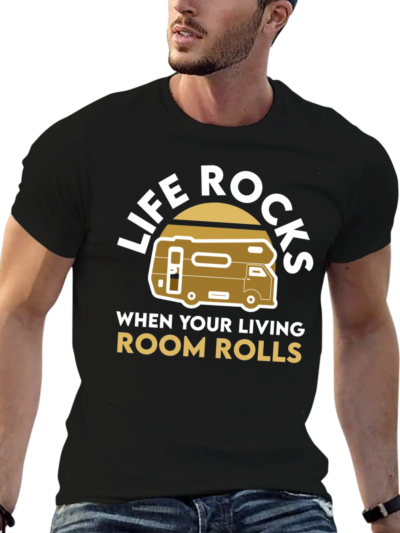 Life Rocks RV T-Shirt - Living Room on Wheels