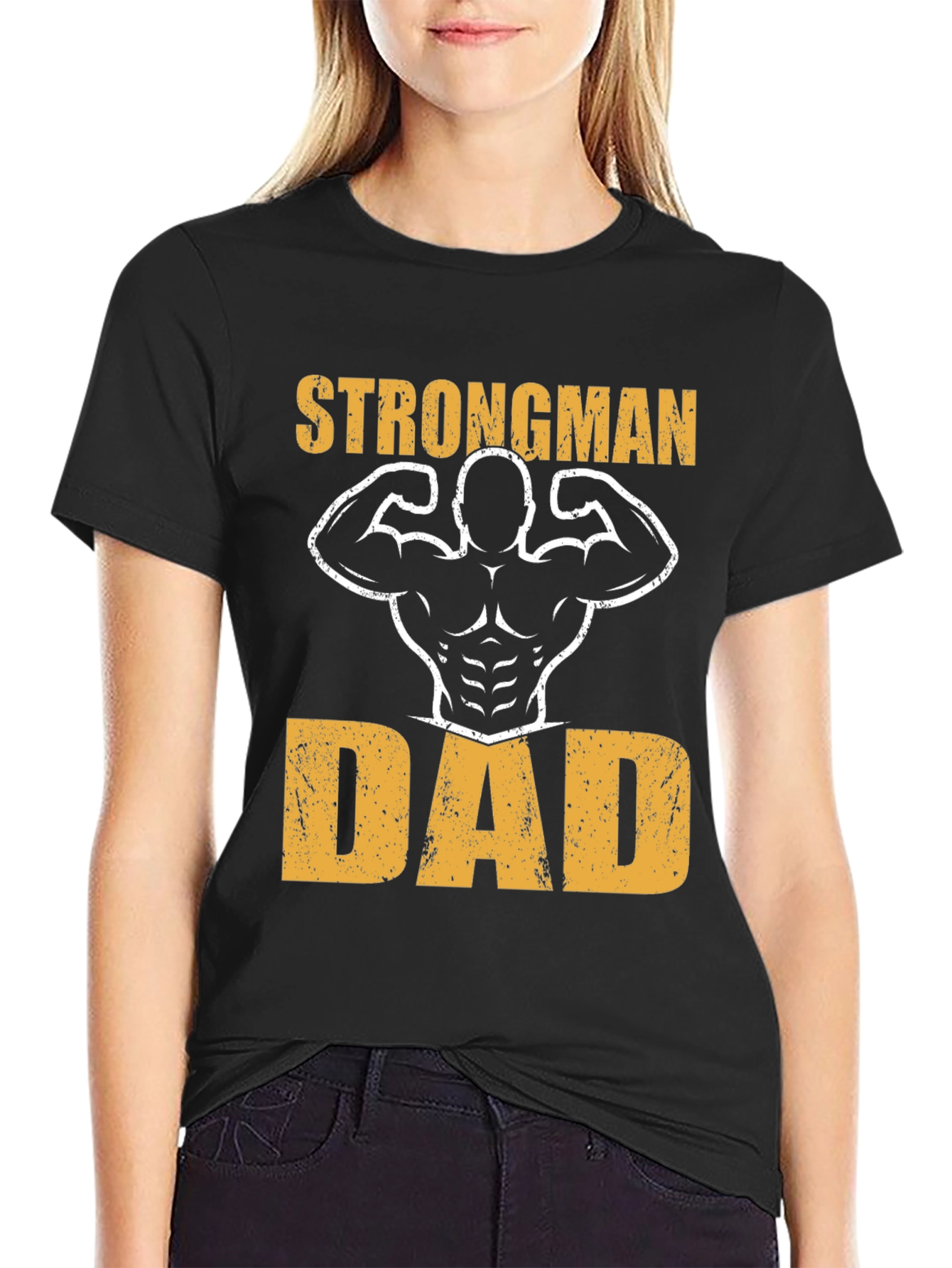 Strongman Dad Graphic T-Shirt - Fitness Fathers Day Tee