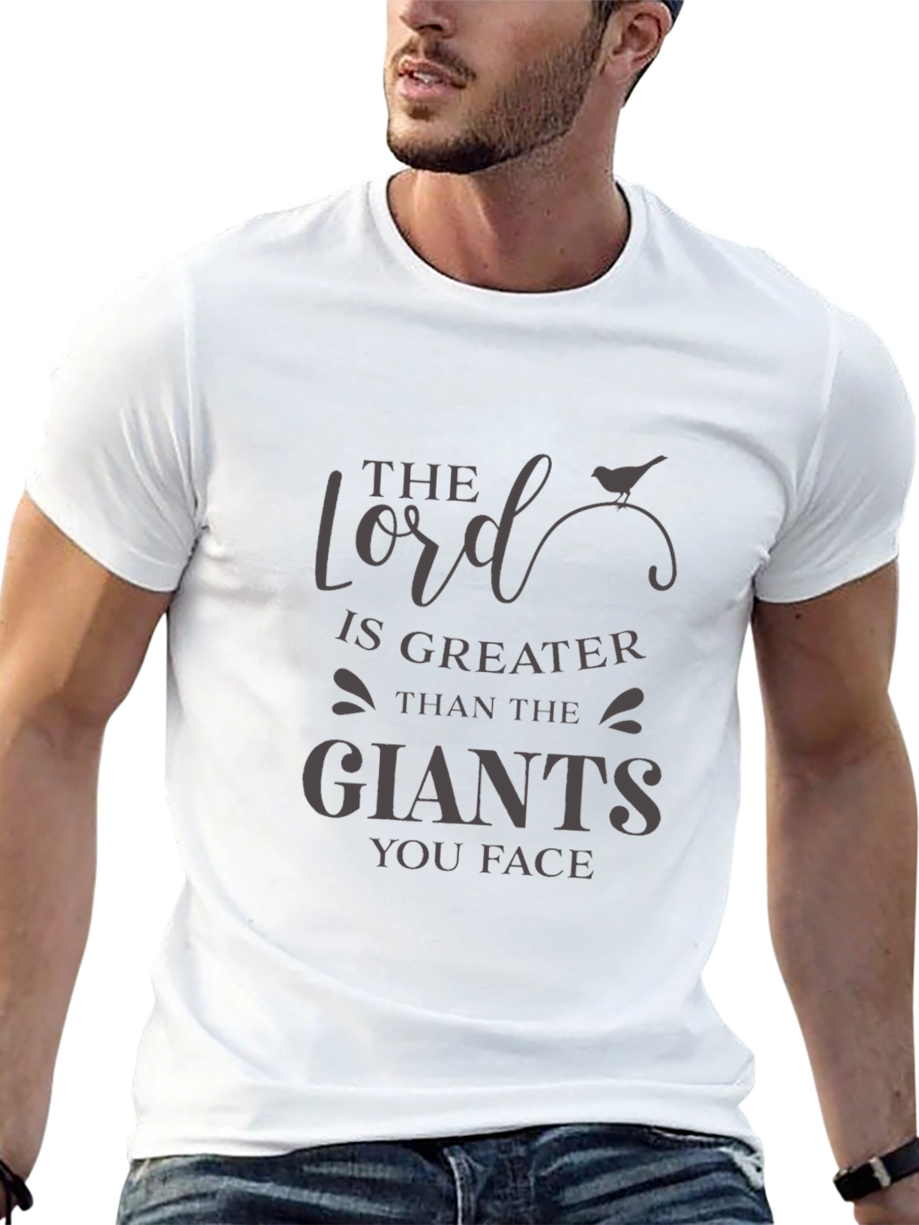 Faith-Inspired T-Shirt: Lord is Greater Than Giants