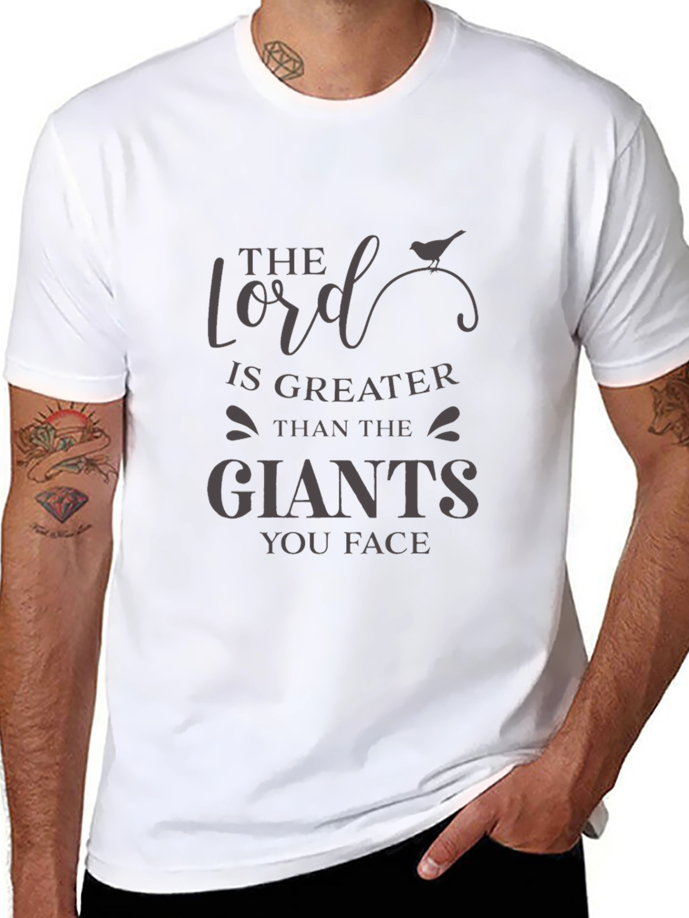 Faith-Inspired T-Shirt: Lord is Greater Than Giants
