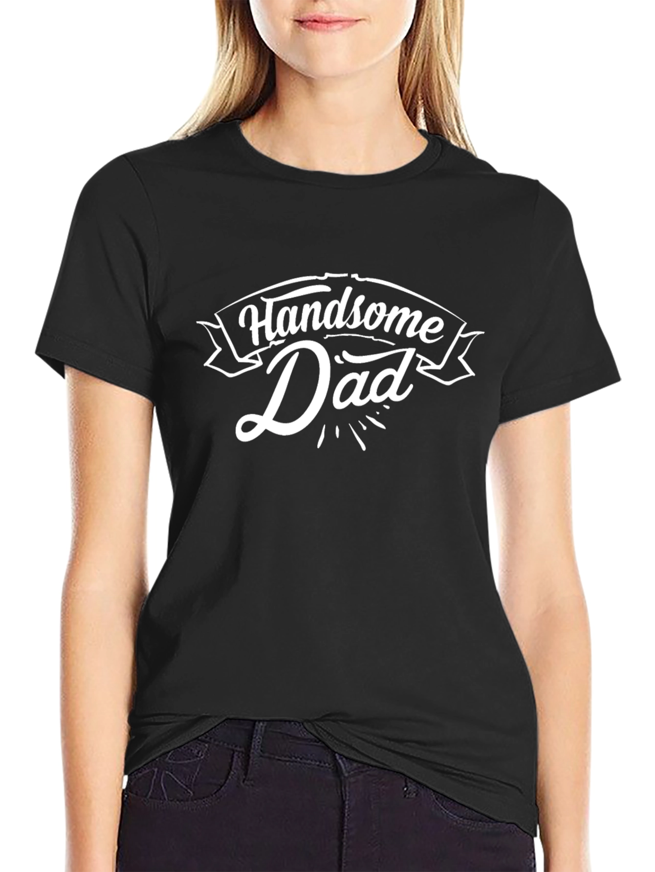 Handsome Dad Black T-Shirt