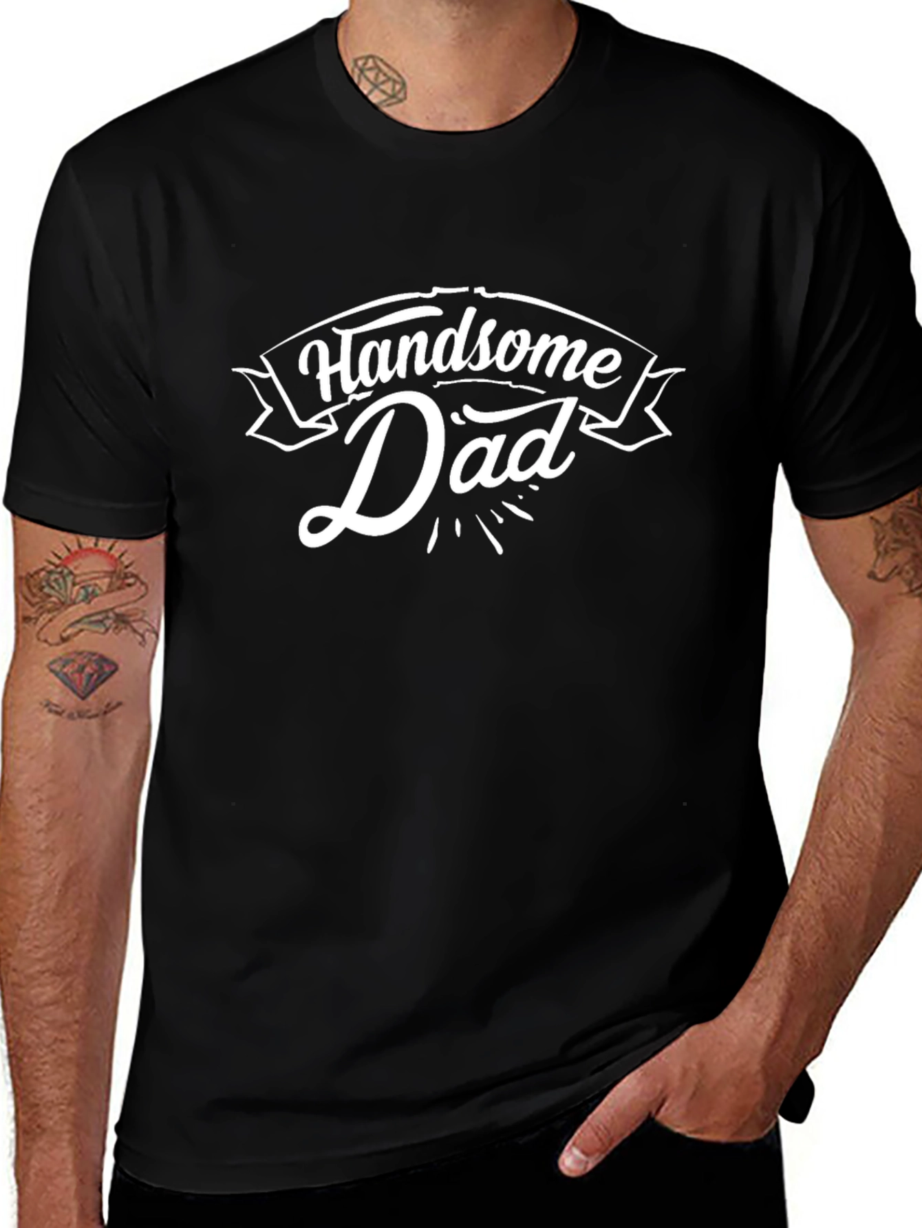 Handsome Dad Black T-Shirt