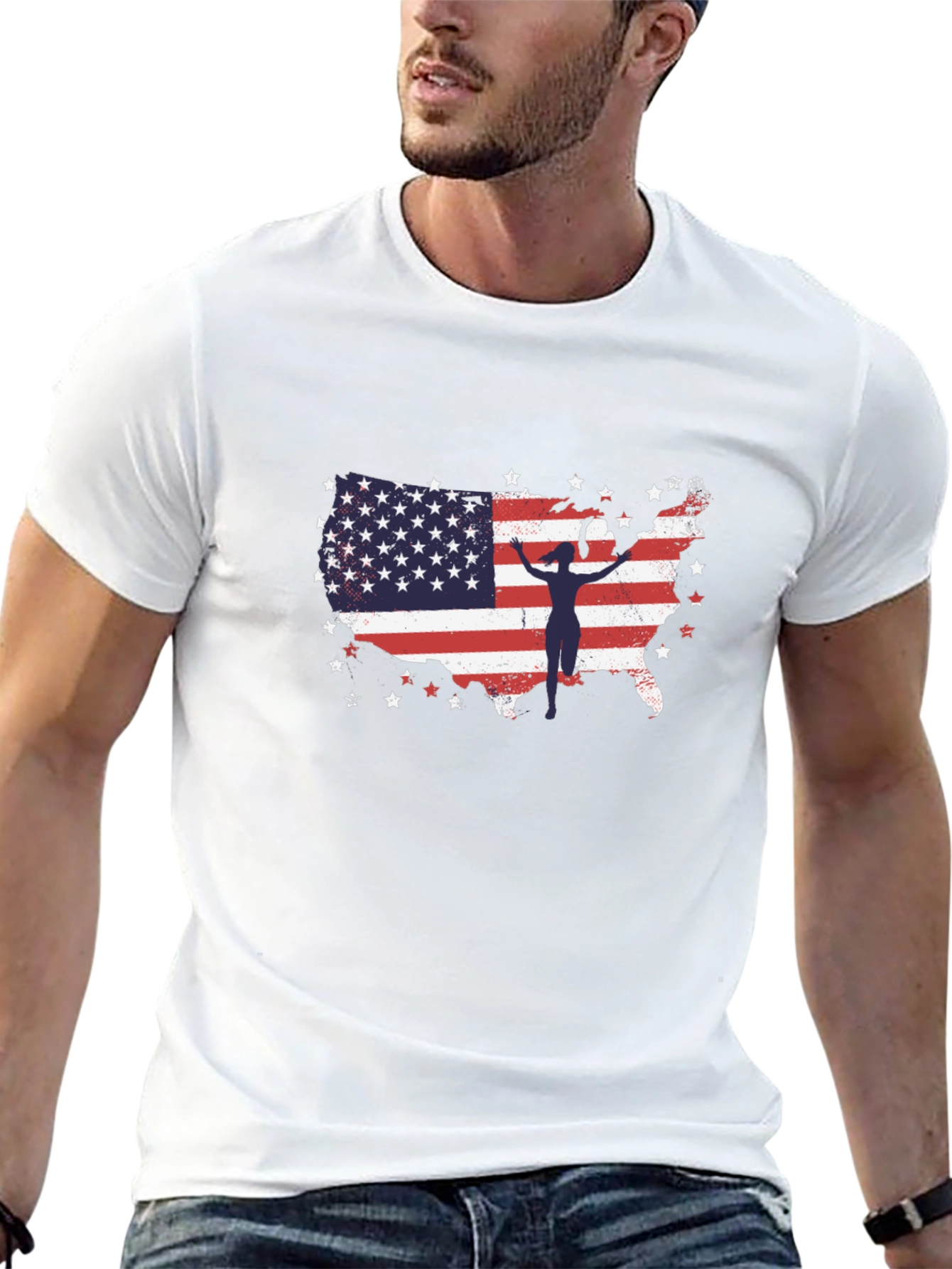 American Flag Gymnast USA Patriotic T-Shirt