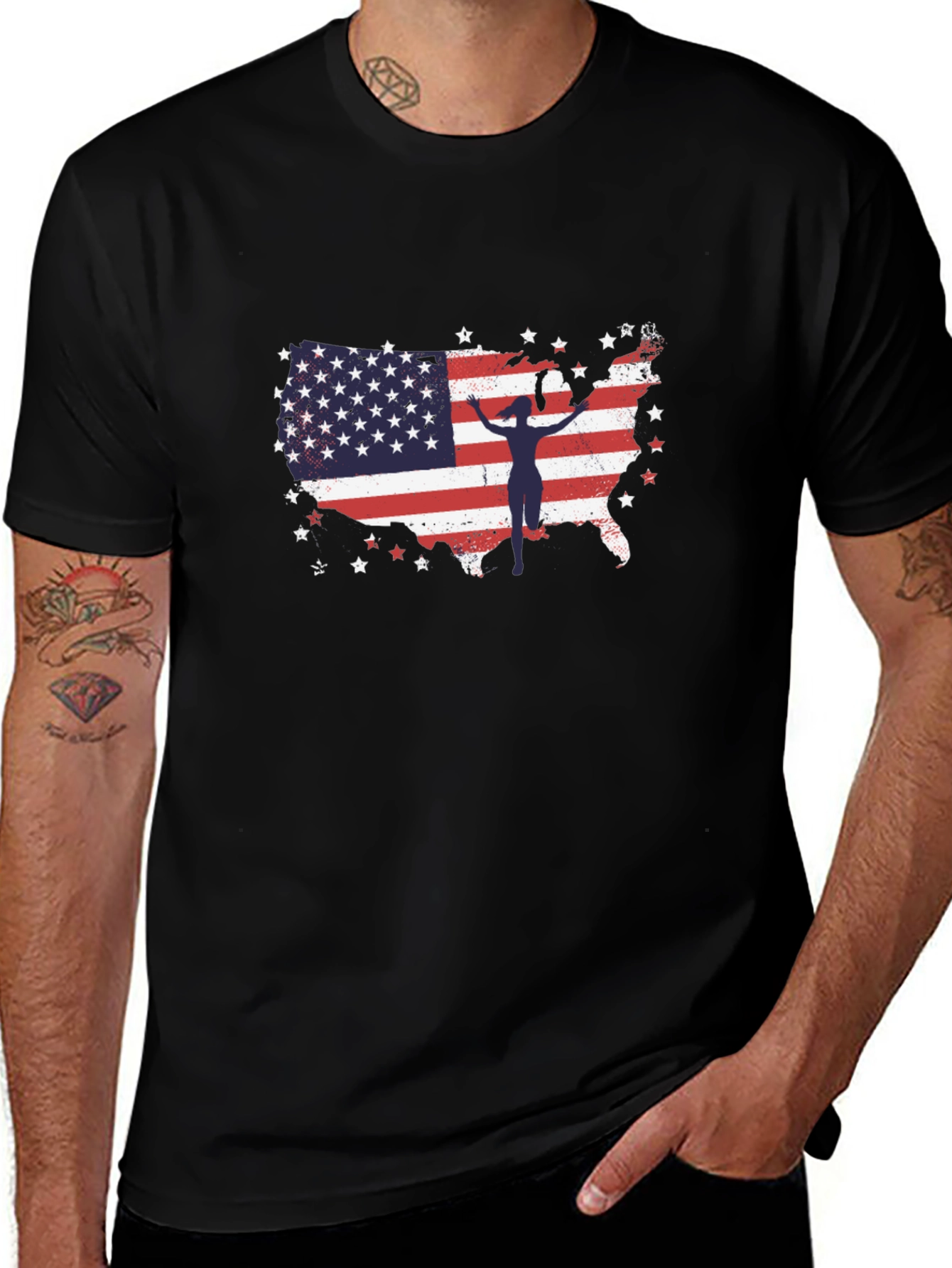 American Flag Gymnast USA Patriotic T-Shirt