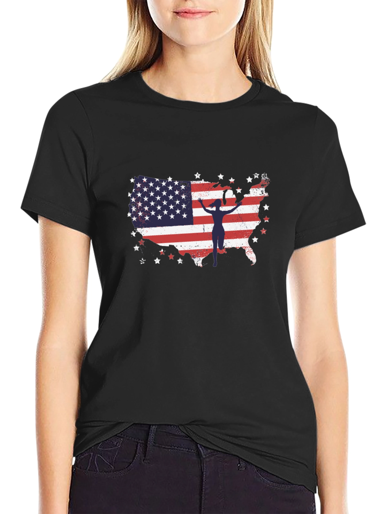 American Flag Gymnast USA Patriotic T-Shirt
