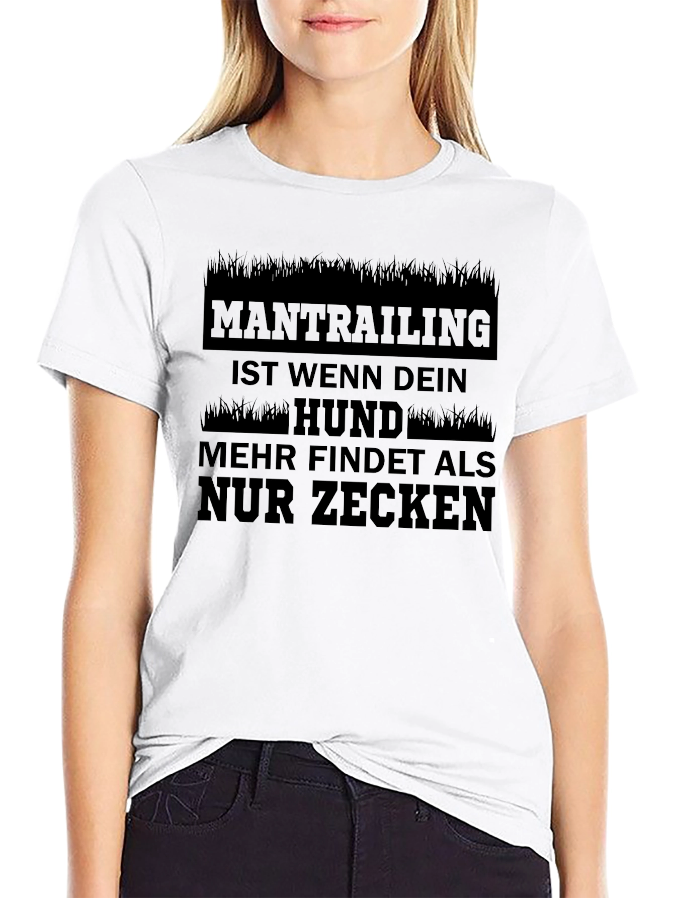 Mantrailing Dog Humor Black T-Shirt