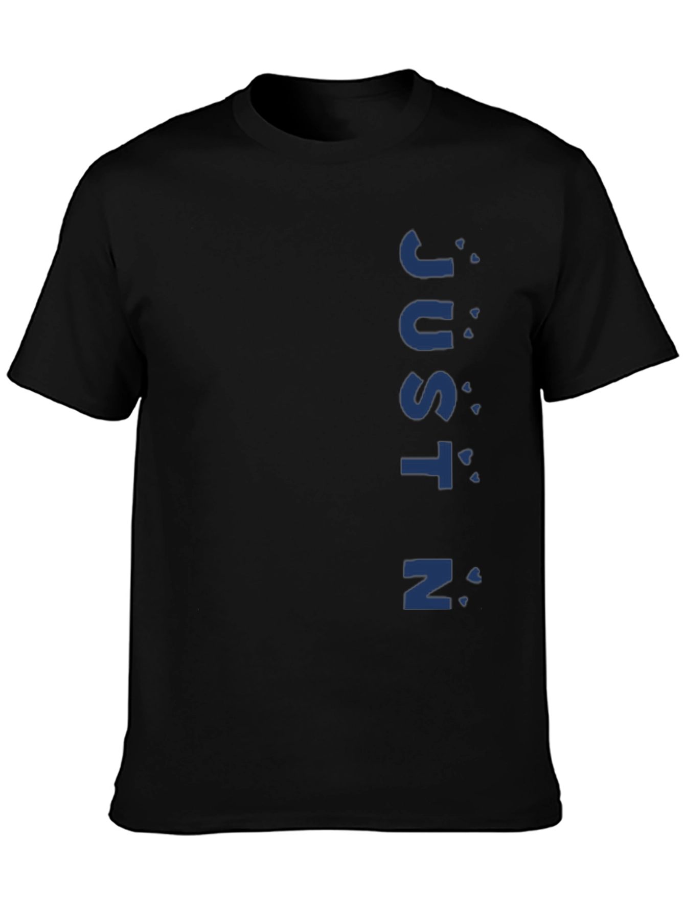 Mens Black T-Shirt - JUSTIN Graphic Tee