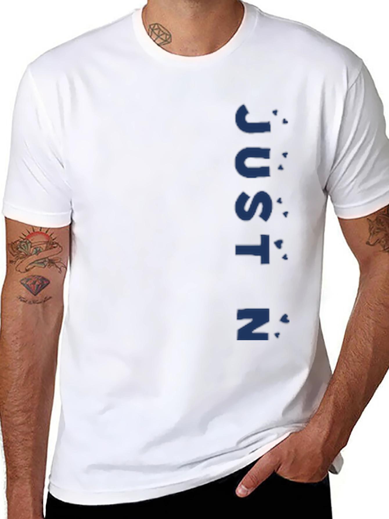 Mens Black T-Shirt - JUSTIN Graphic Tee
