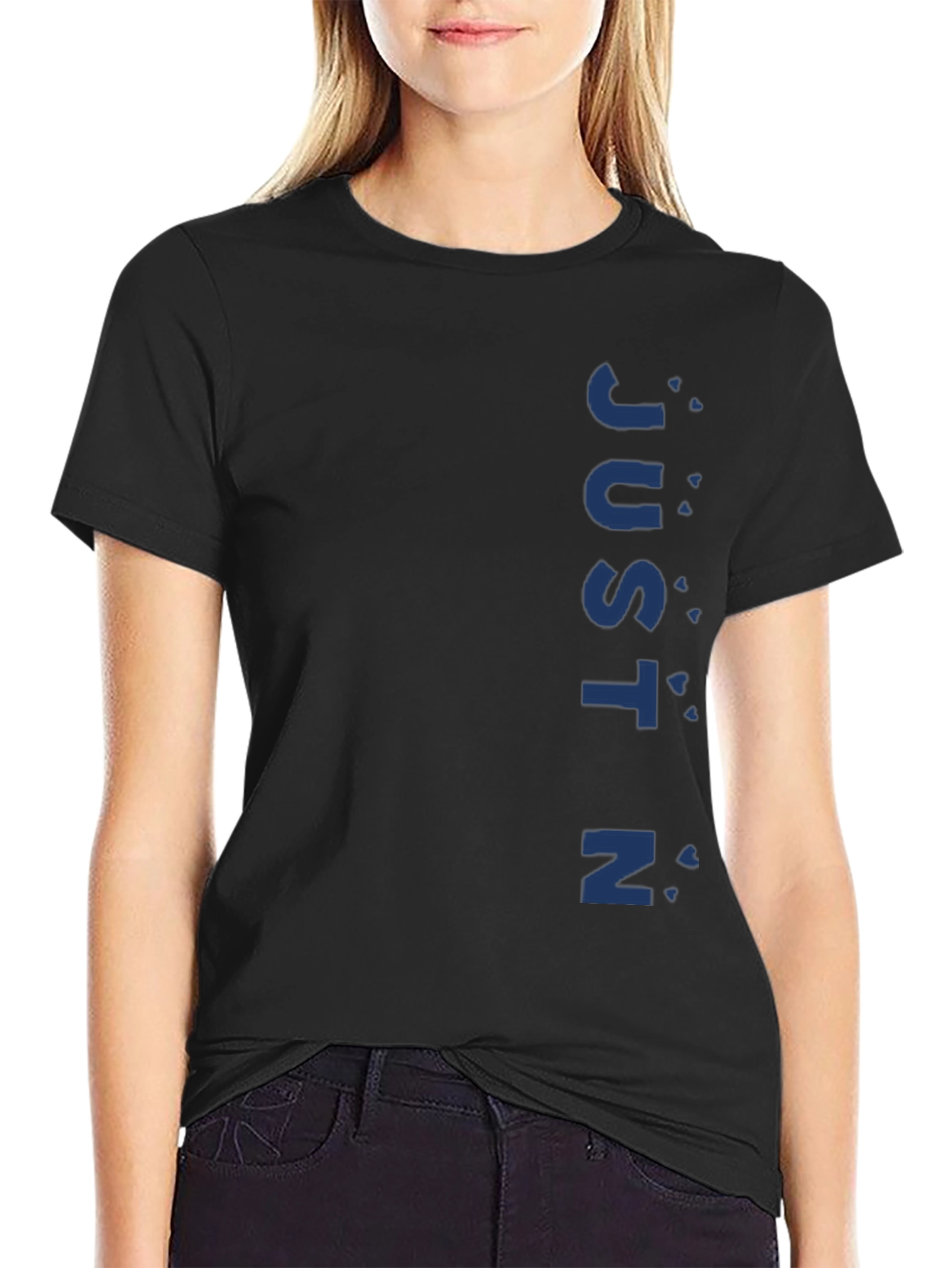 Mens Black T-Shirt - JUSTIN Graphic Tee