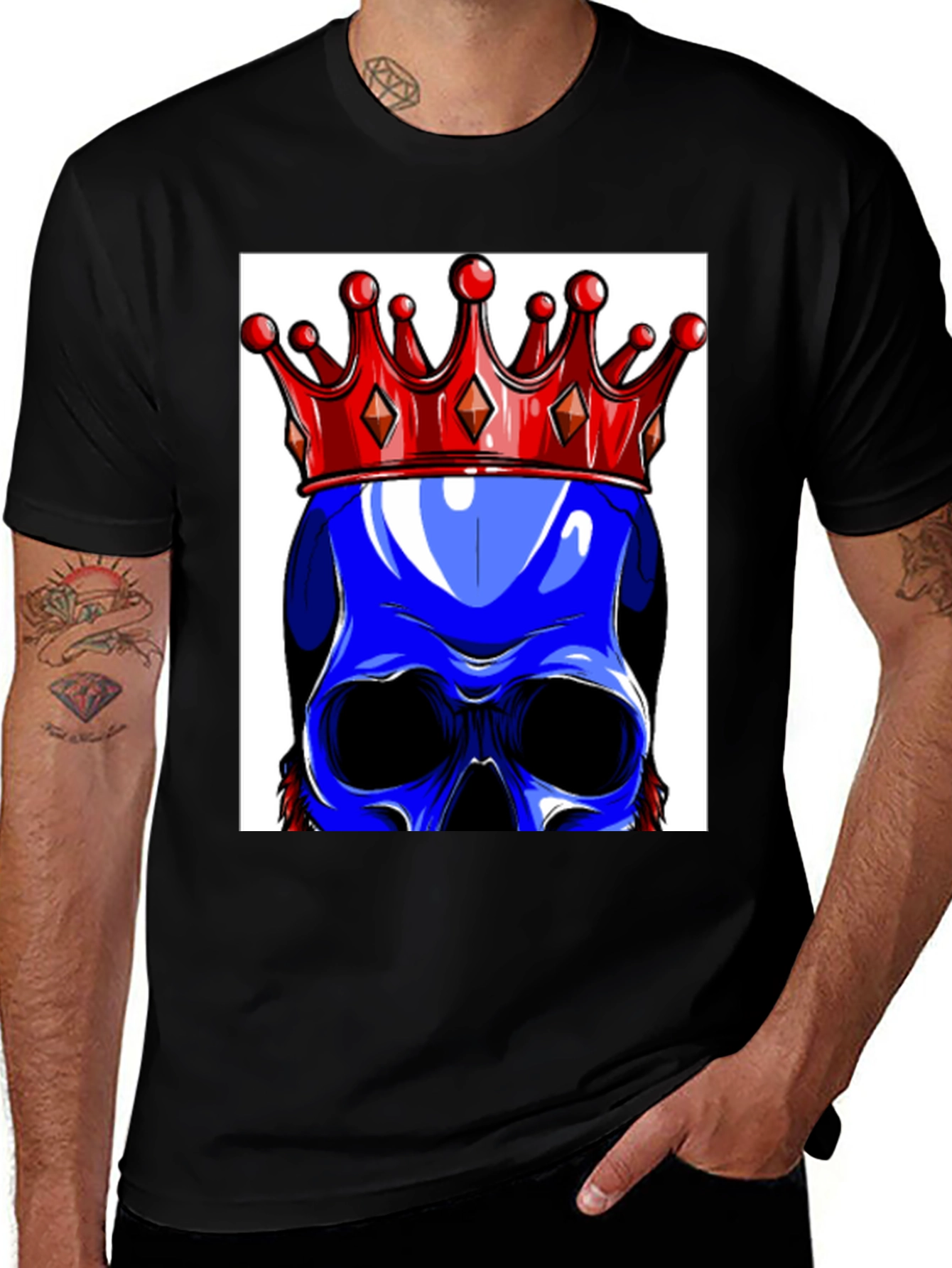 Blue Skull King Graphic Tee