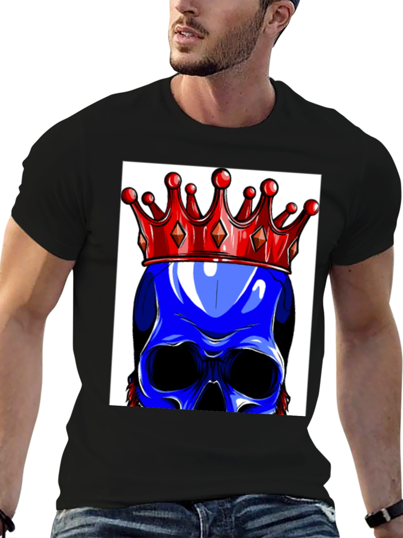 Blue Skull King Graphic Tee