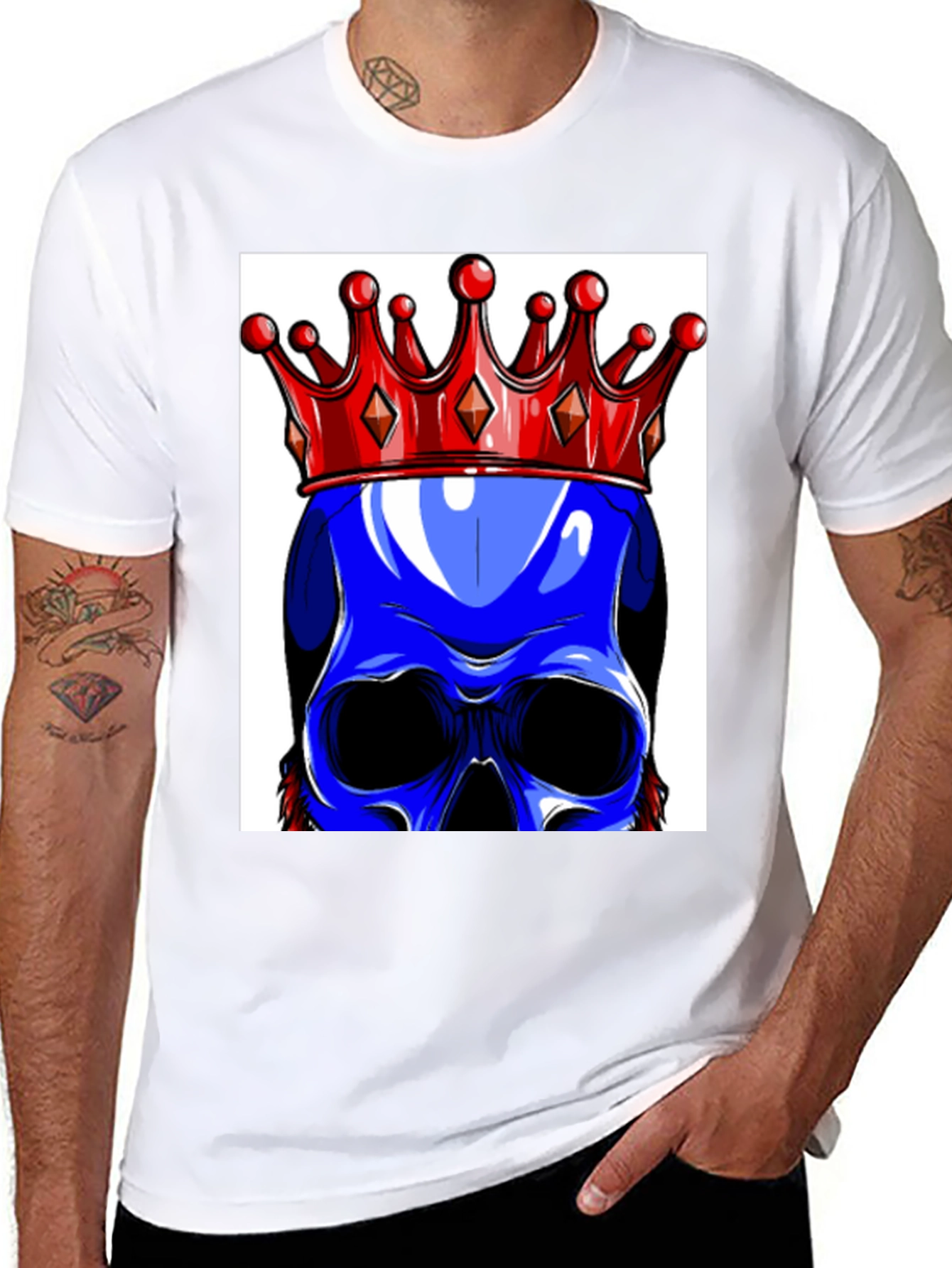 Blue Skull King Graphic Tee