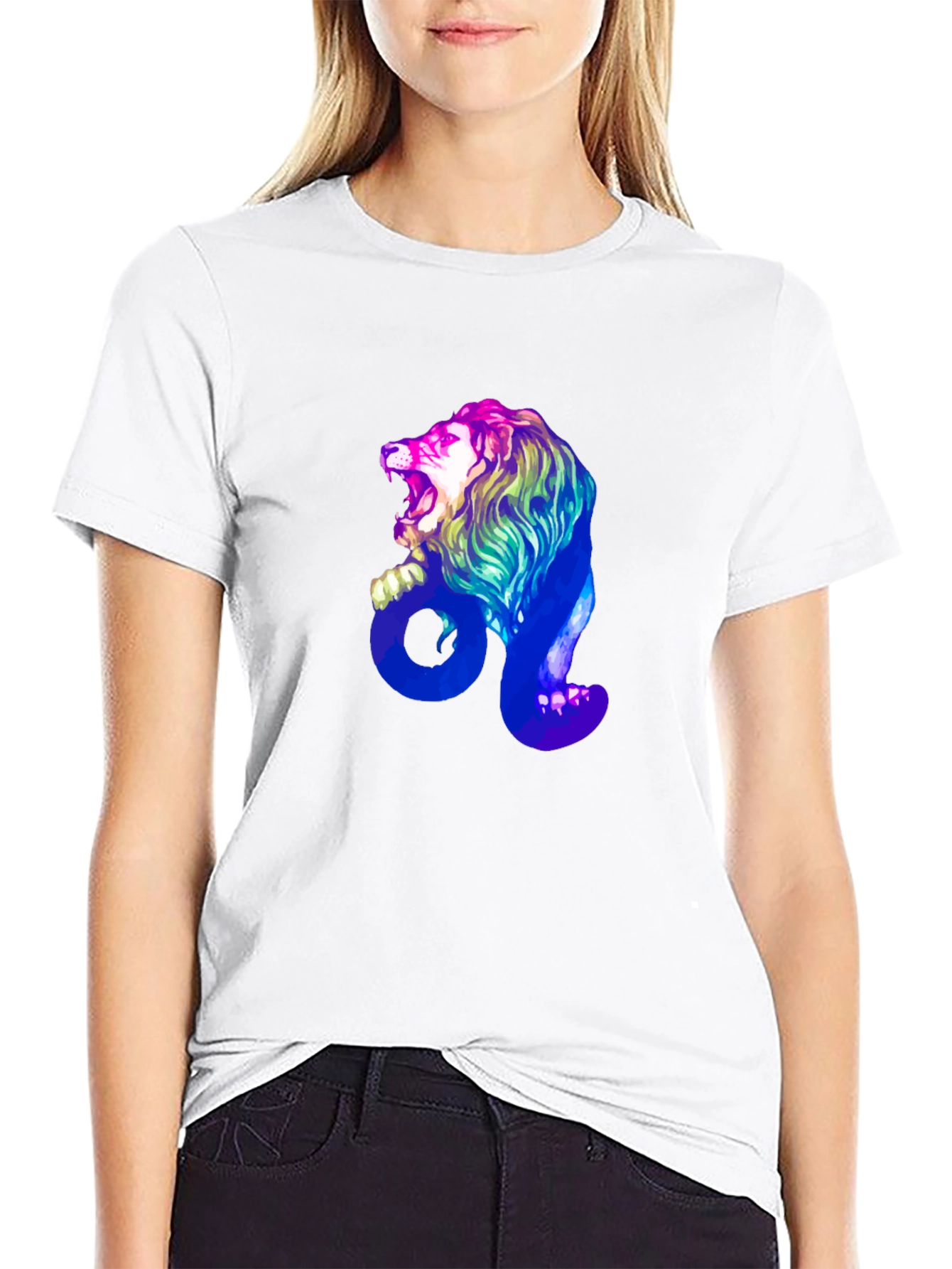 Leo Zodiac Lion Graphic Tee - Mens Black T-Shirt