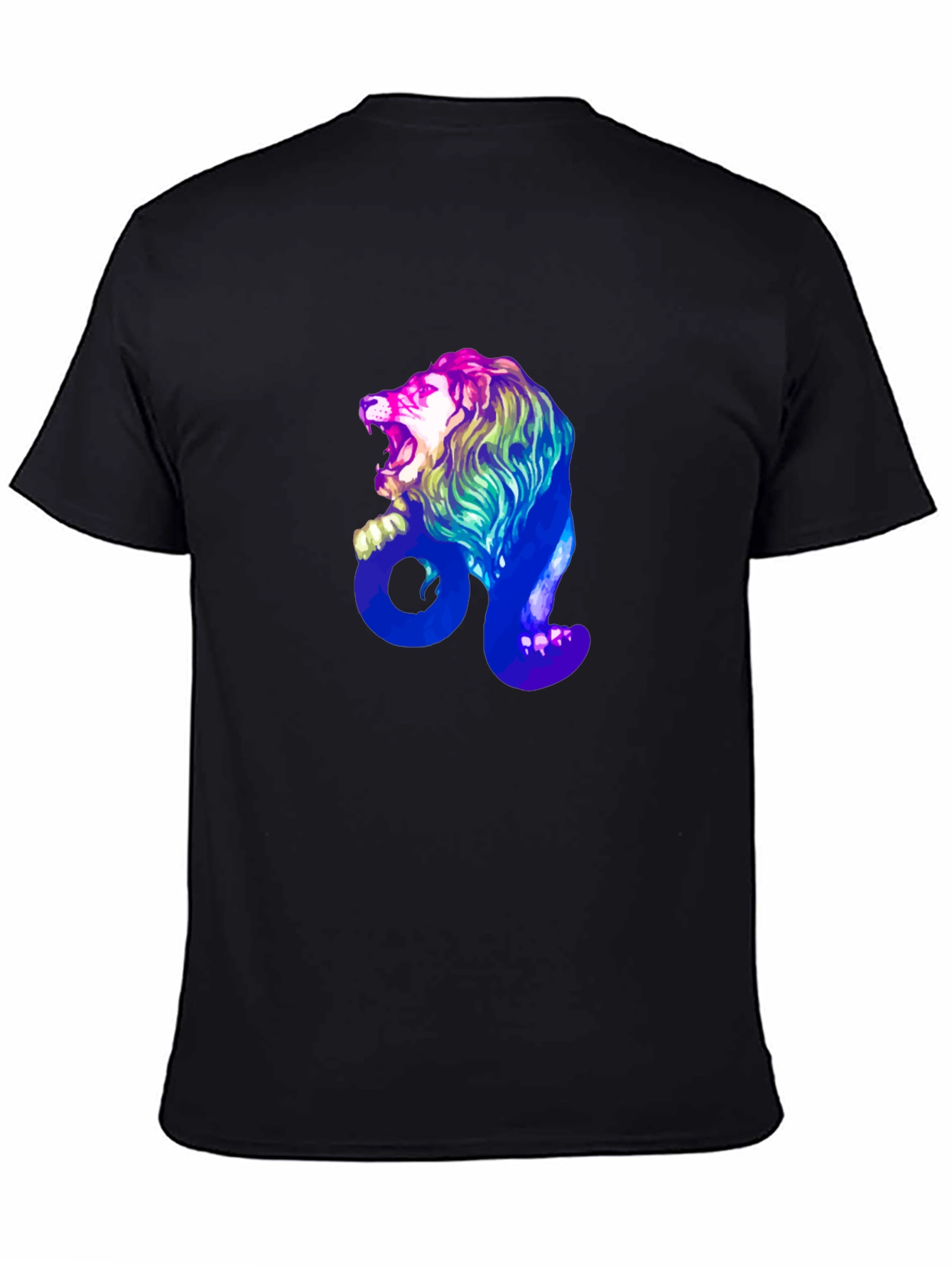 Leo Zodiac Lion Graphic Tee - Mens Black T-Shirt