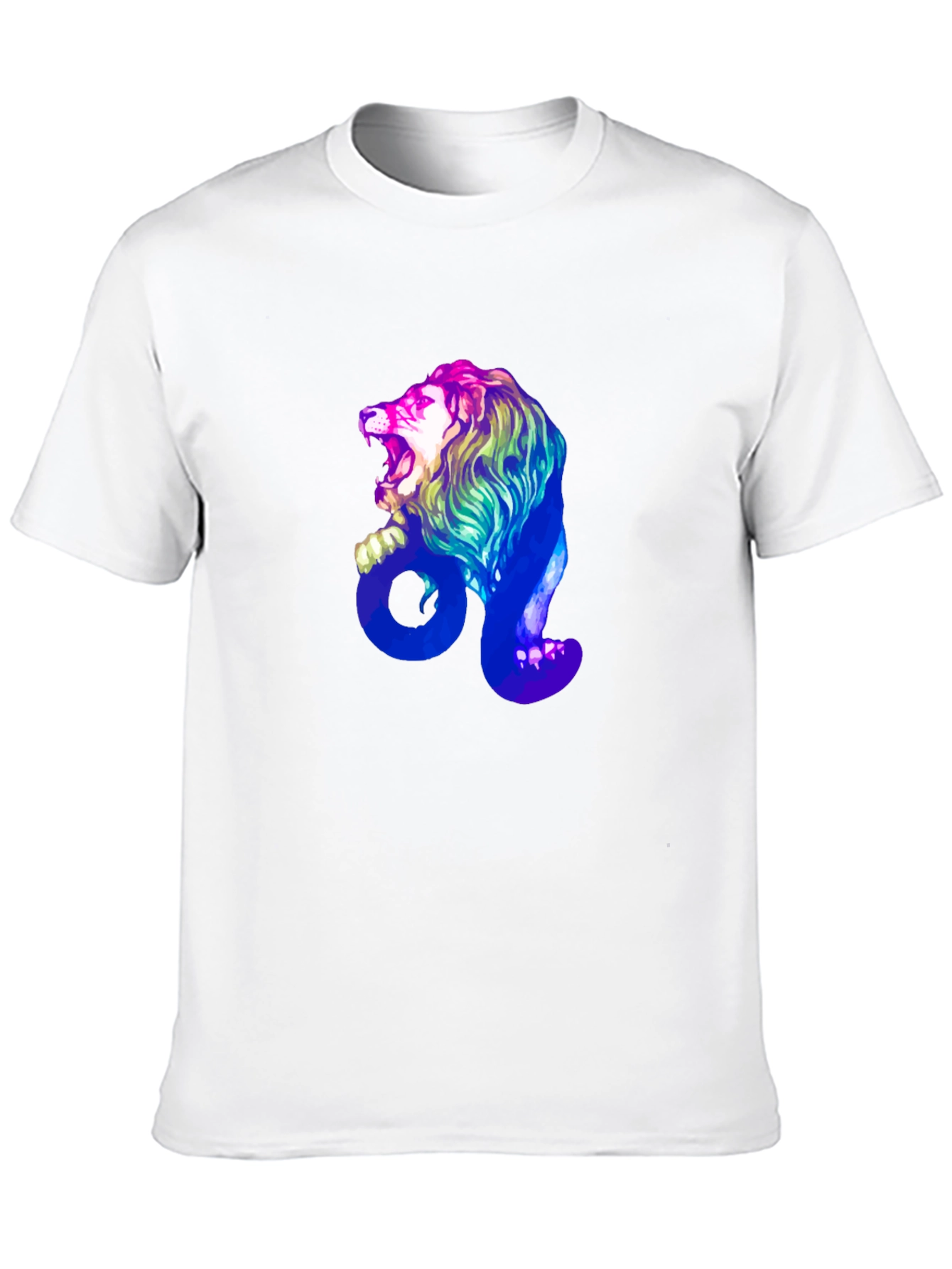 Leo Zodiac Lion Graphic Tee - Mens Black T-Shirt