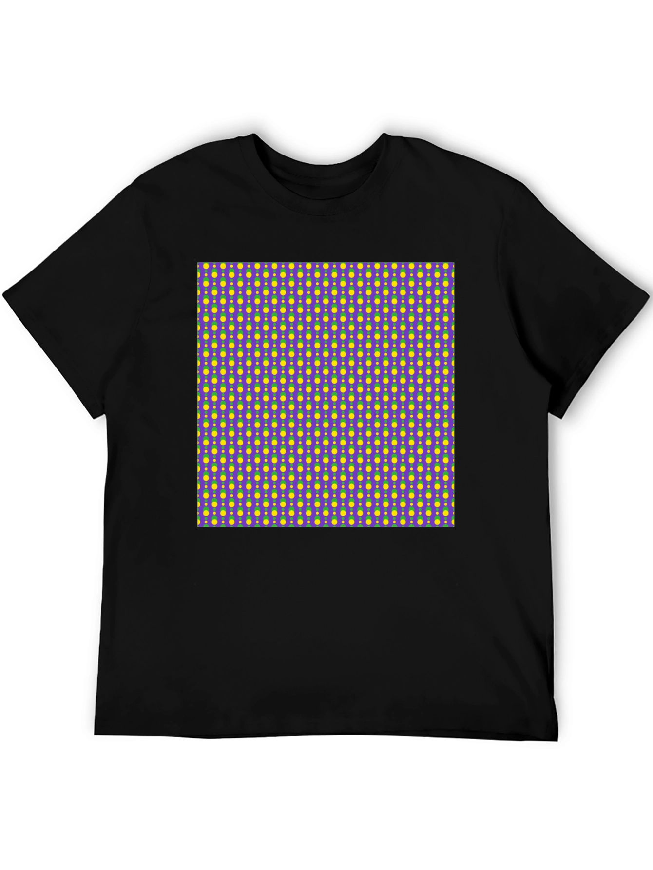 Vibrant Patterned Black T-Shirt