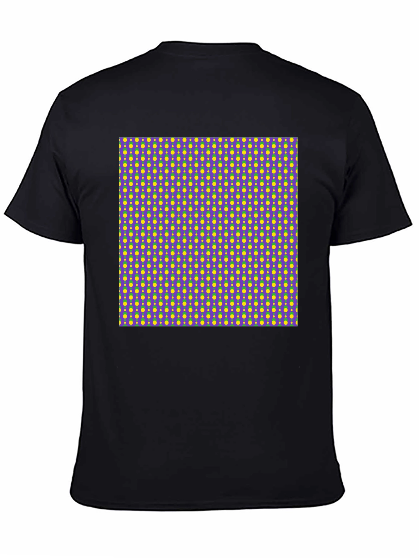 Vibrant Patterned Black T-Shirt