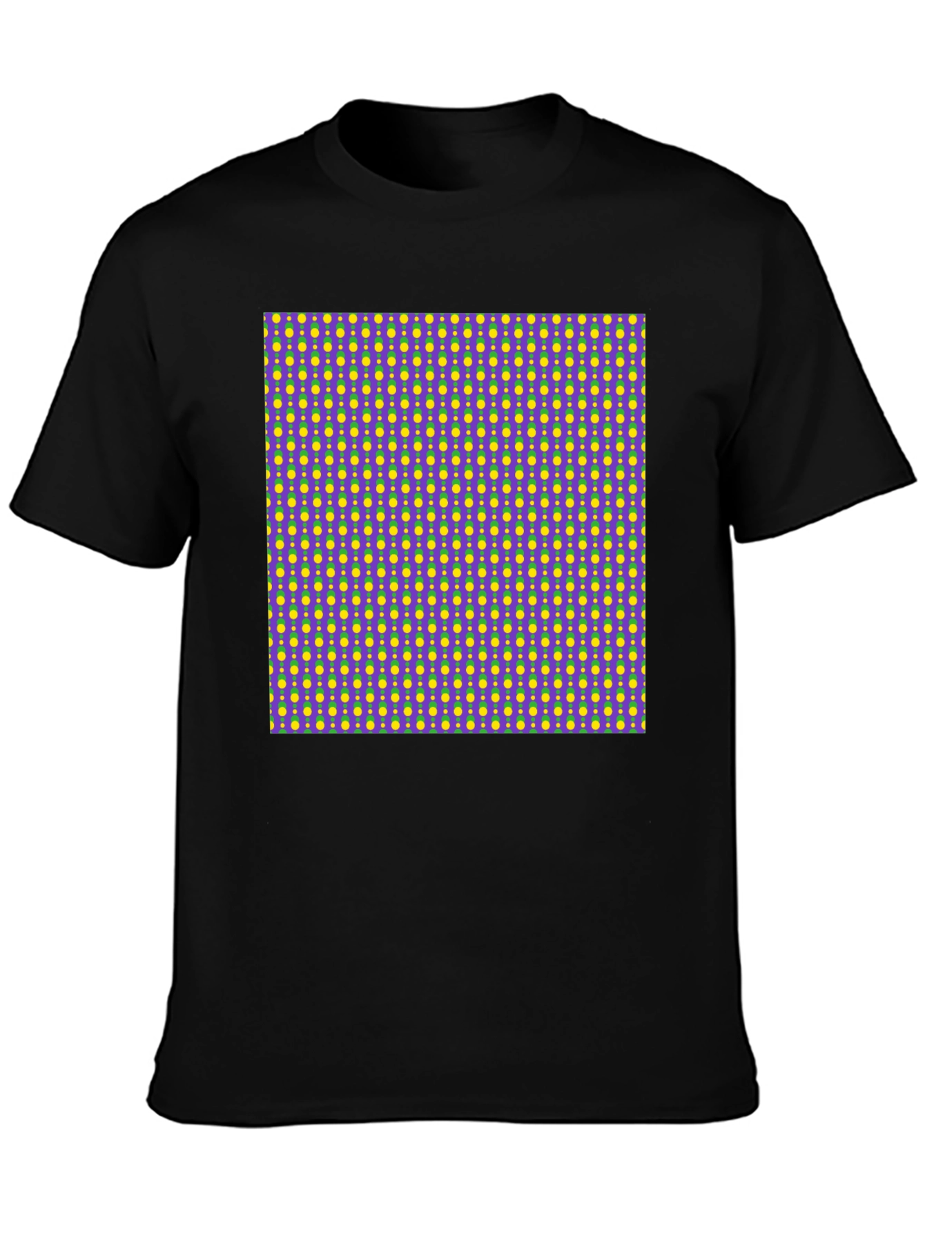 Vibrant Patterned Black T-Shirt