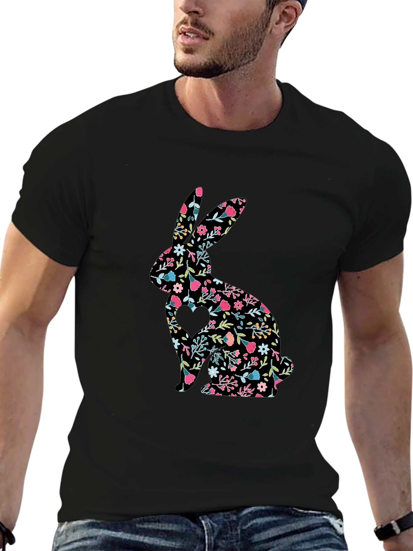 Floral Bunny T-Shirt - Cute Easter Tee