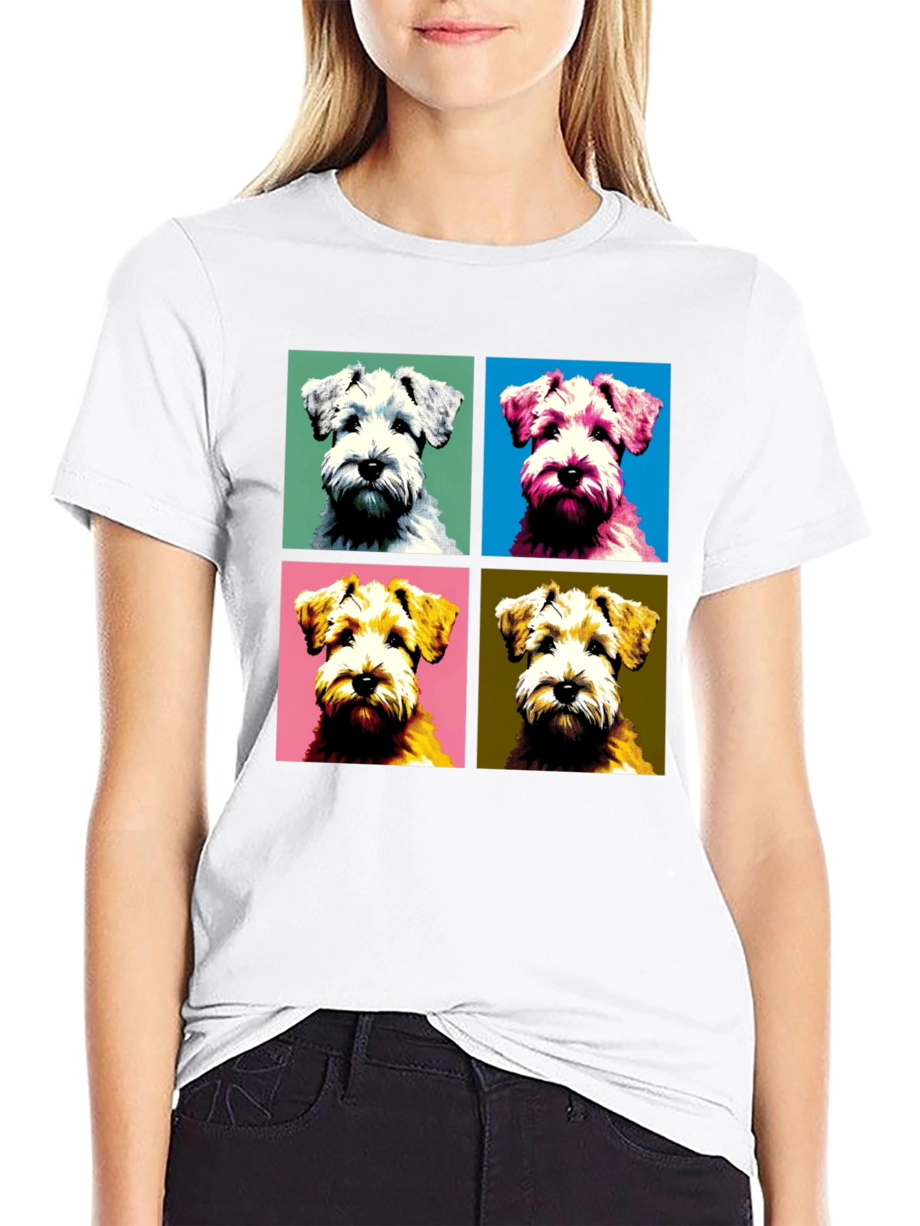 Pop Art Dog T-Shirt: Schnauzer Square Design