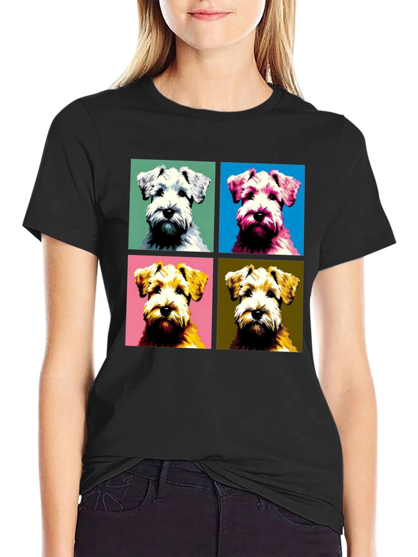 Pop Art Dog T-Shirt: Schnauzer Square Design