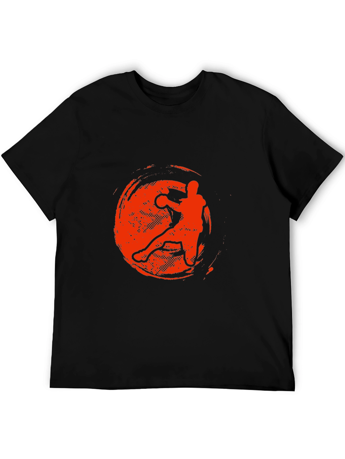 Handball Player Graphic T-Shirt - Black