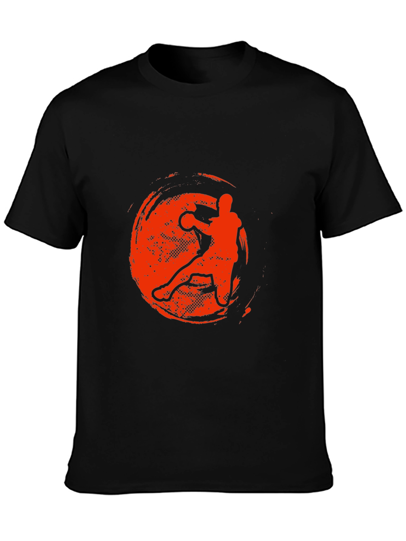 Handball Player Graphic T-Shirt - Black