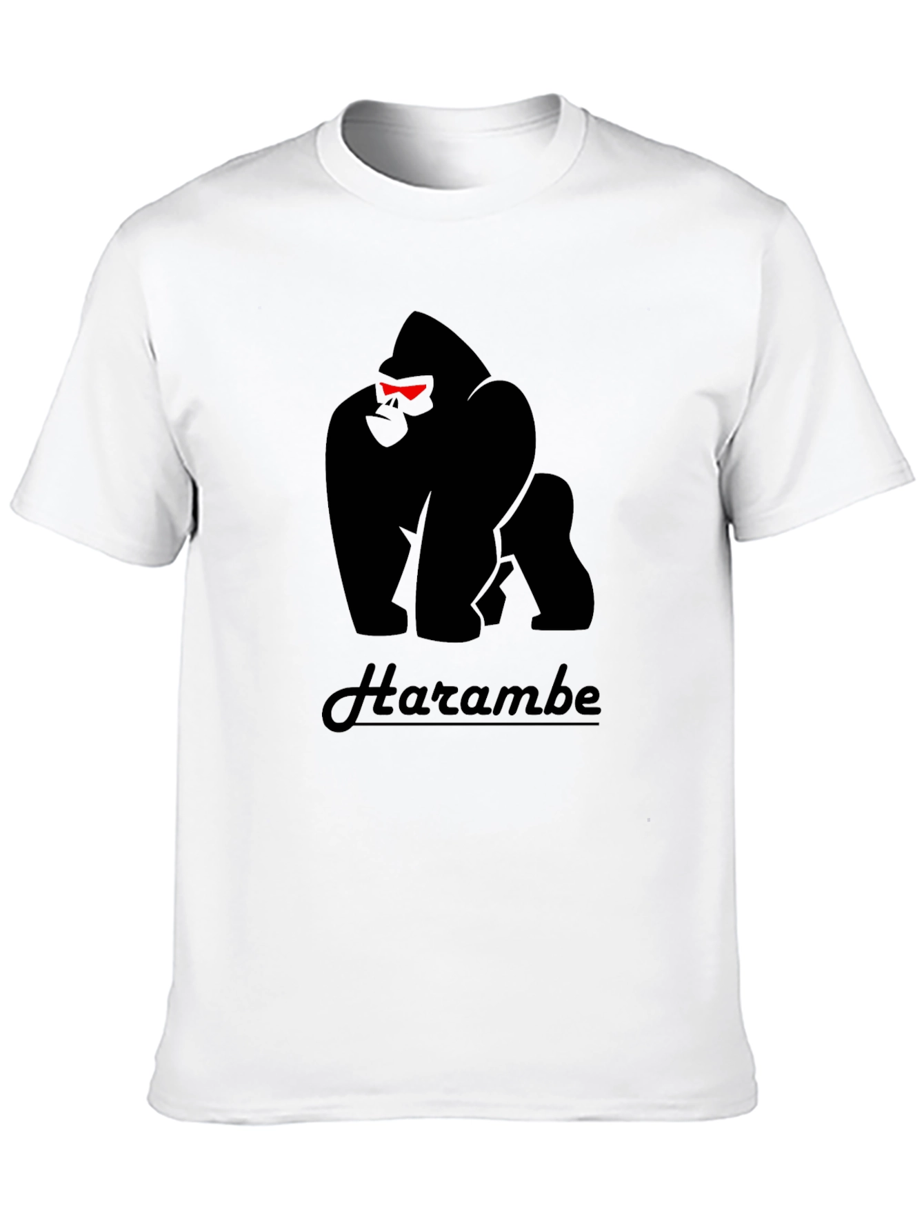 Harambe Gorilla Graphic Print Black T-Shirt