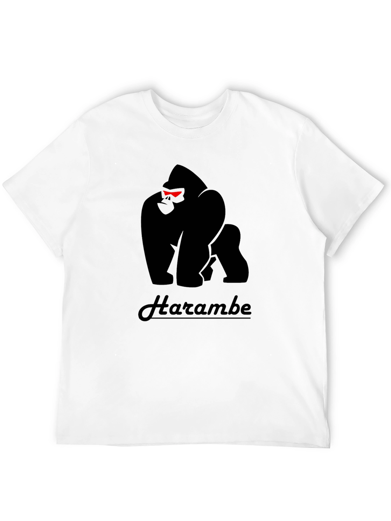 Harambe Gorilla Graphic Print Black T-Shirt