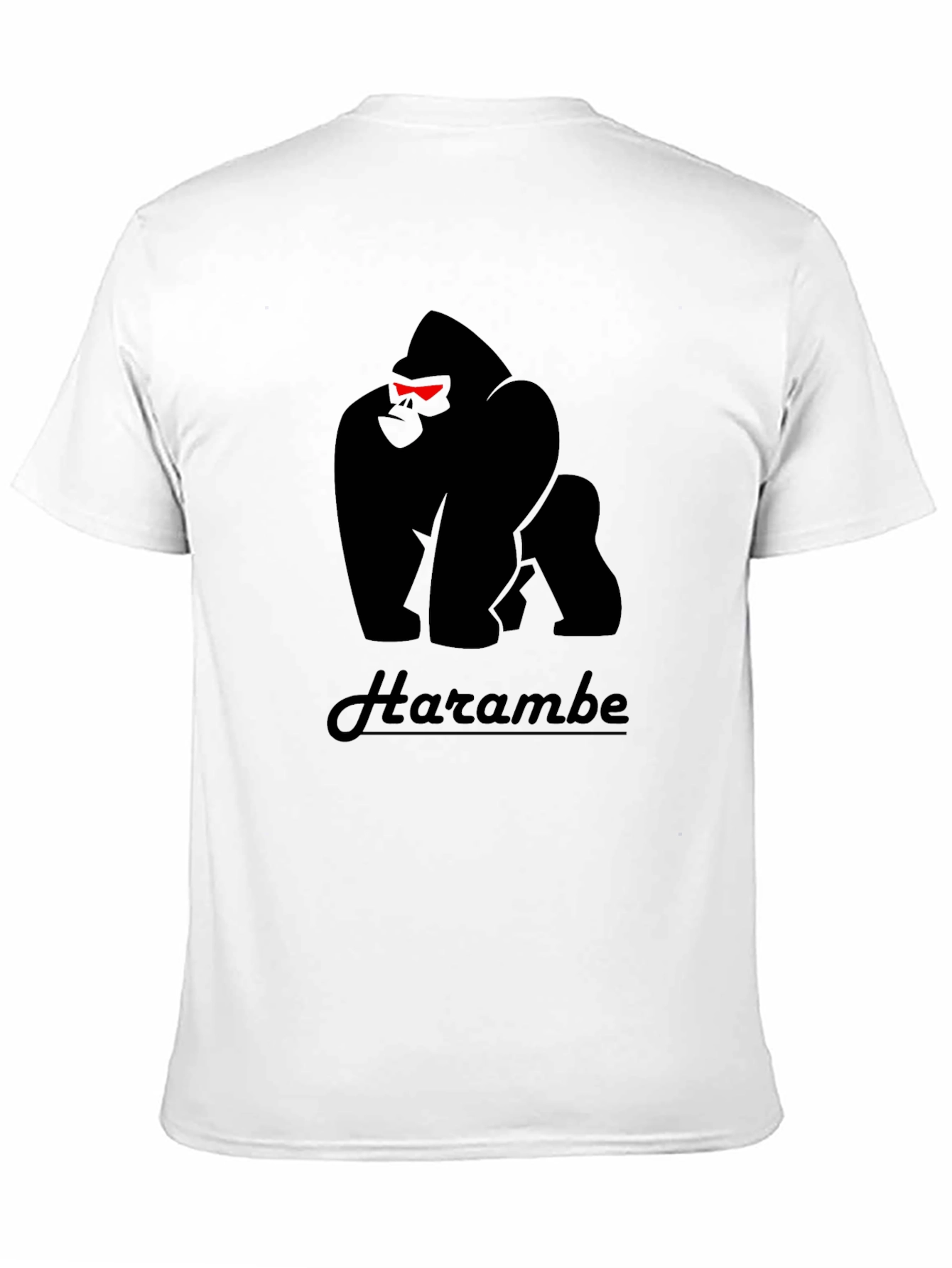 Harambe Gorilla Graphic Print Black T-Shirt