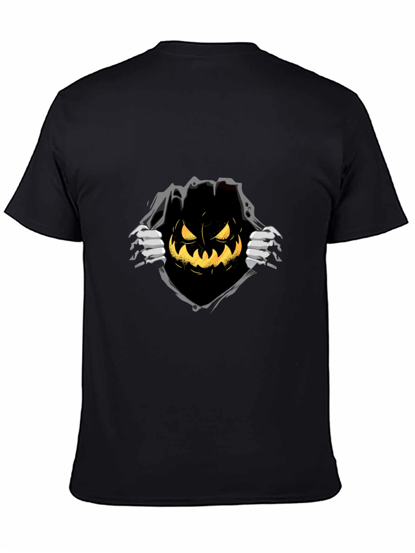 Halloween Pumpkin Graphic Tee - Black T-Shirt
