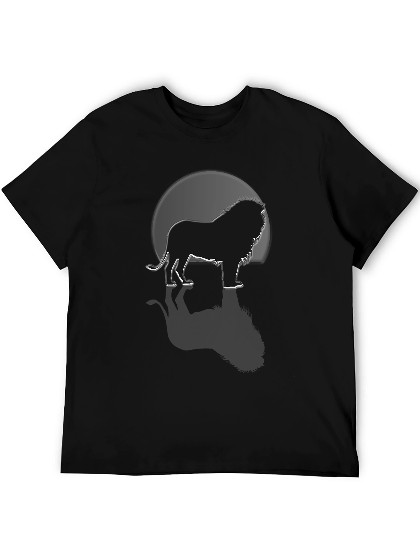 Lion Silhouette Graphic Tee - Black