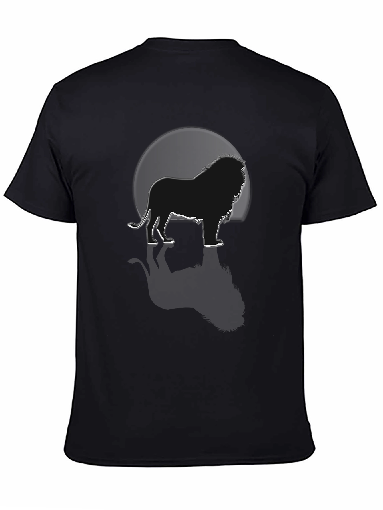 Lion Silhouette Graphic Tee - Black