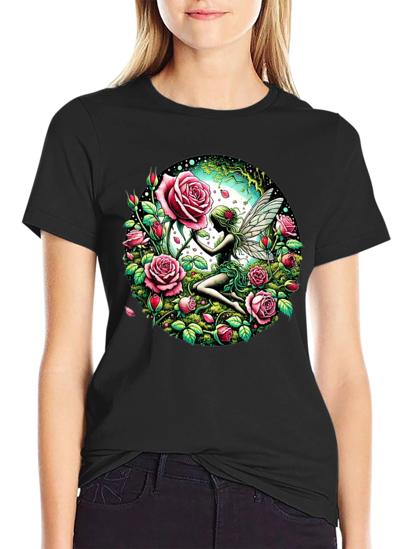 Fairy and Roses Graphic T-Shirt