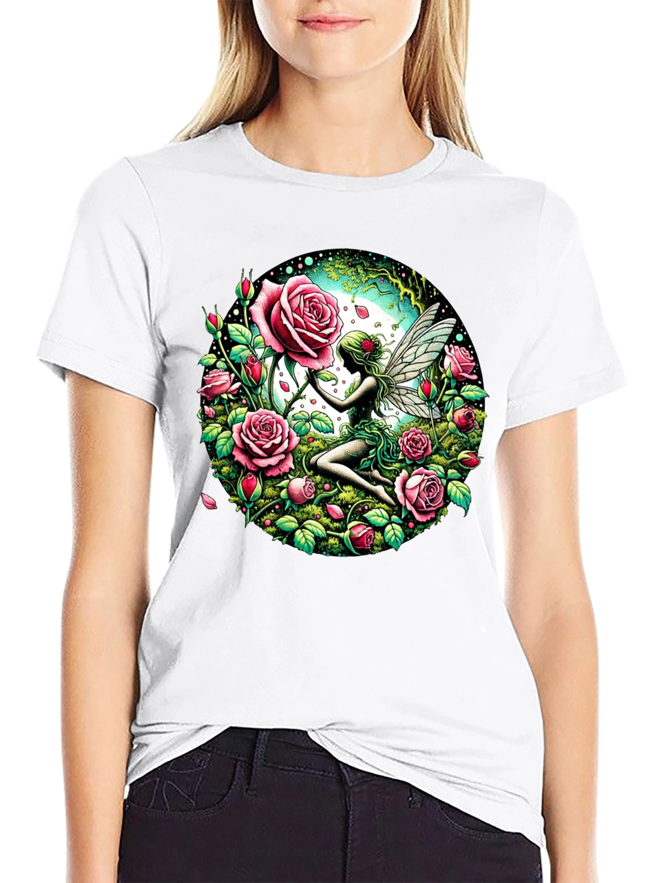 Fairy and Roses Graphic T-Shirt