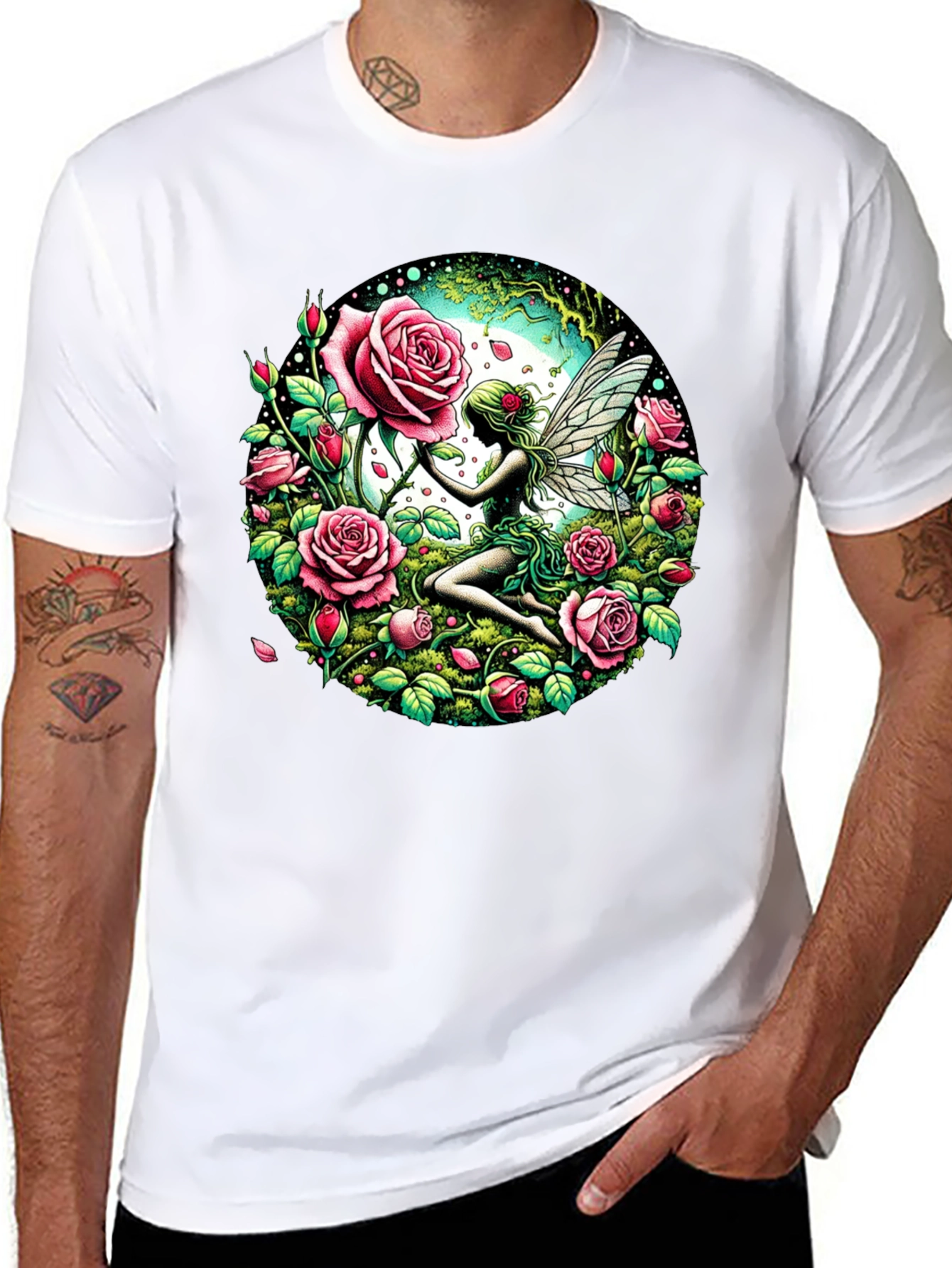 Fairy and Roses Graphic T-Shirt